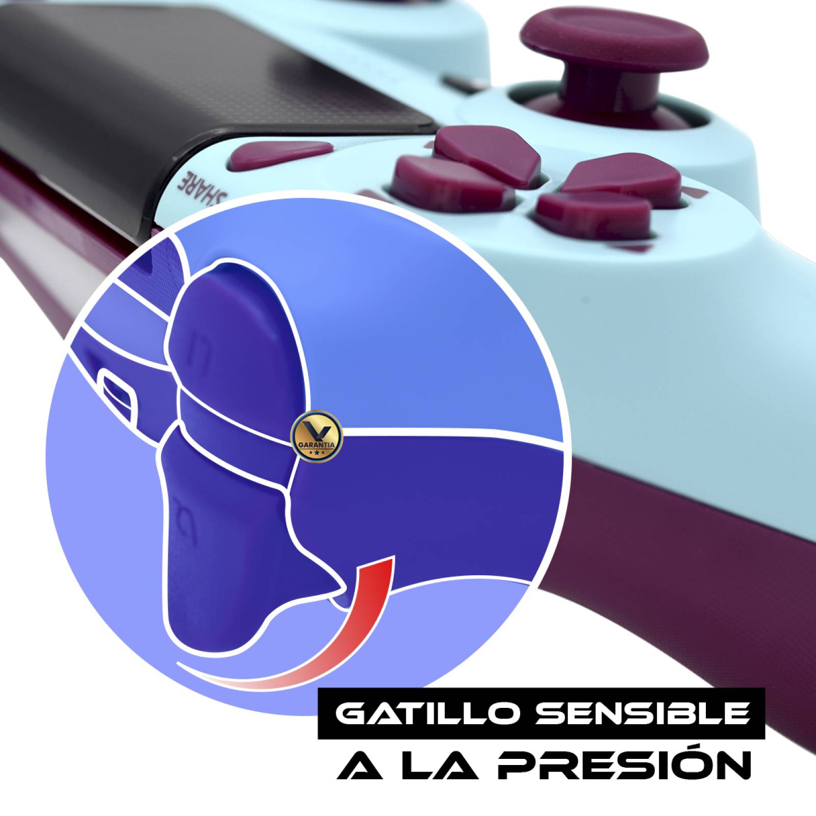 Control Inalambrico Recargable Virtual Zone con Sensor Movimiento Vibración Compatible PS4 PC o Android