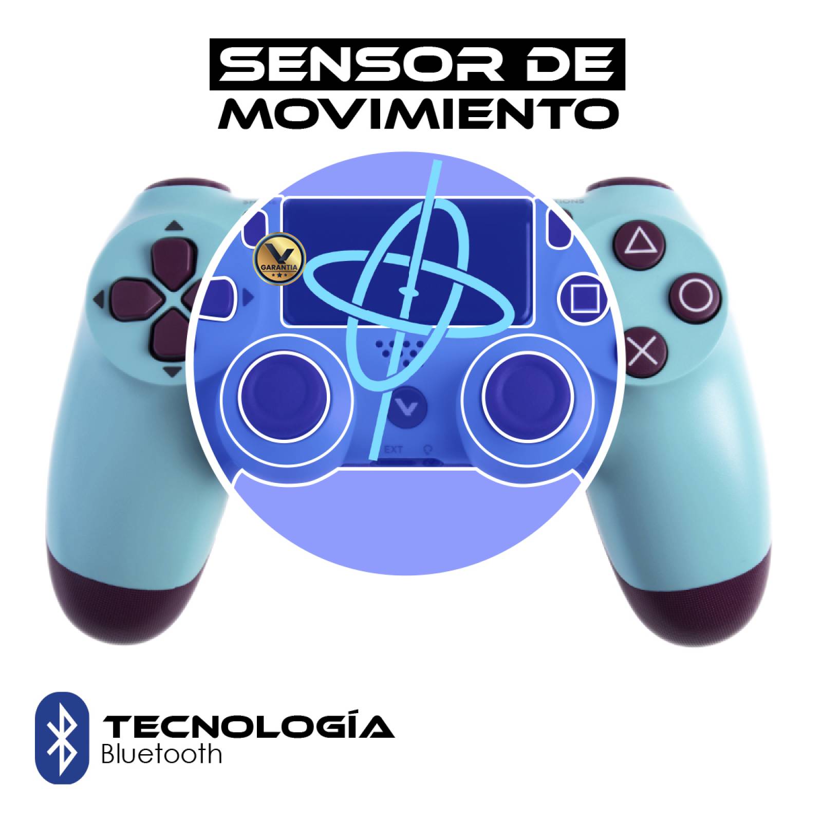 Control Inalambrico Recargable Virtual Zone con Sensor Movimiento Vibración Compatible PS4 PC o Android