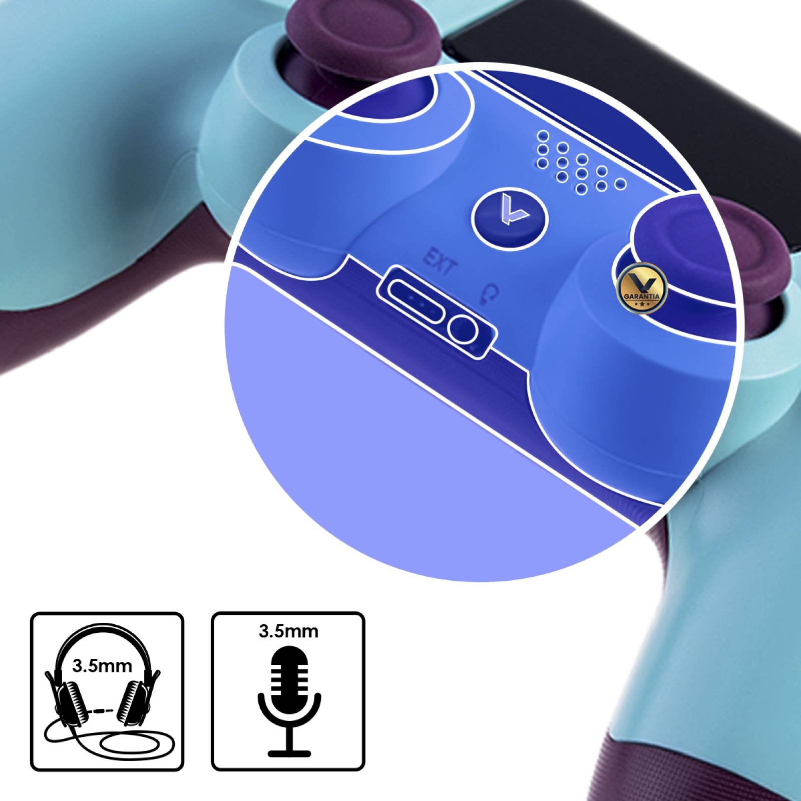 Control Inalambrico Recargable Virtual Zone con Sensor Movimiento Vibración Compatible PS4 PC o Android