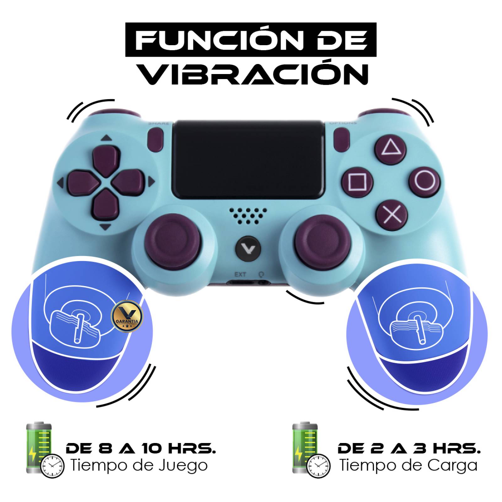 Control Inalambrico Recargable Virtual Zone con Sensor Movimiento Vibración Compatible PS4 PC o Android