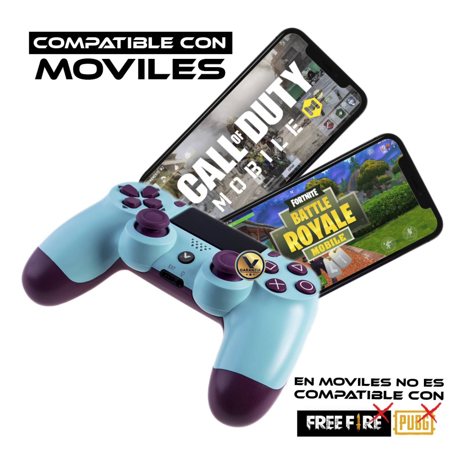 Control Inalambrico Recargable Virtual Zone con Sensor Movimiento Vibración Compatible PS4 PC o Android