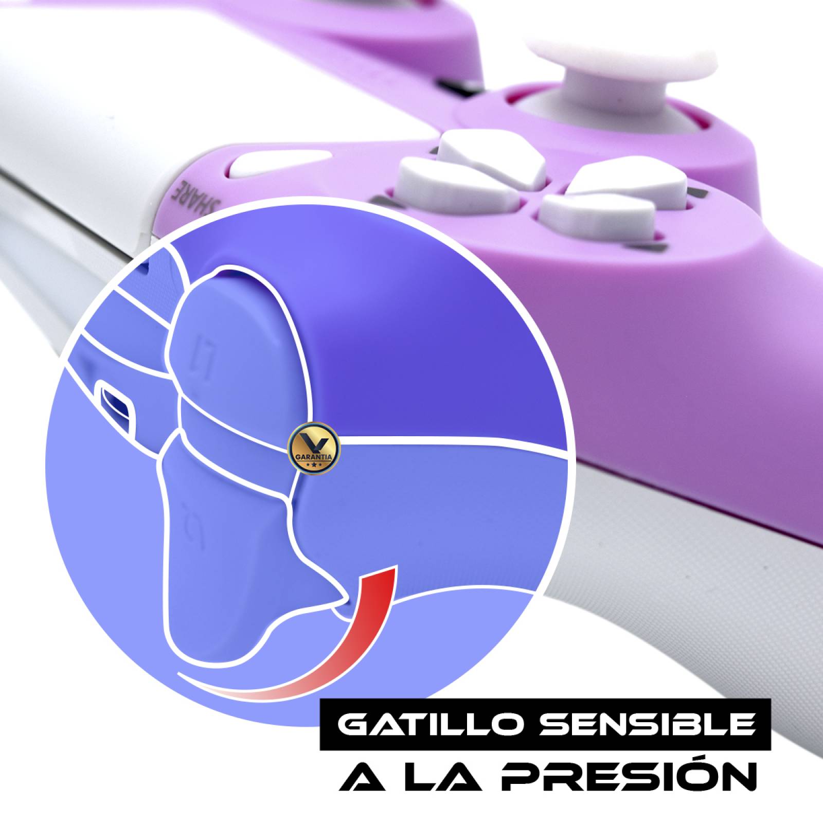 Control Inalambrico Recargable Virtual Zone con Sensor Movimiento Vibración Compatible PS4 PC o Android