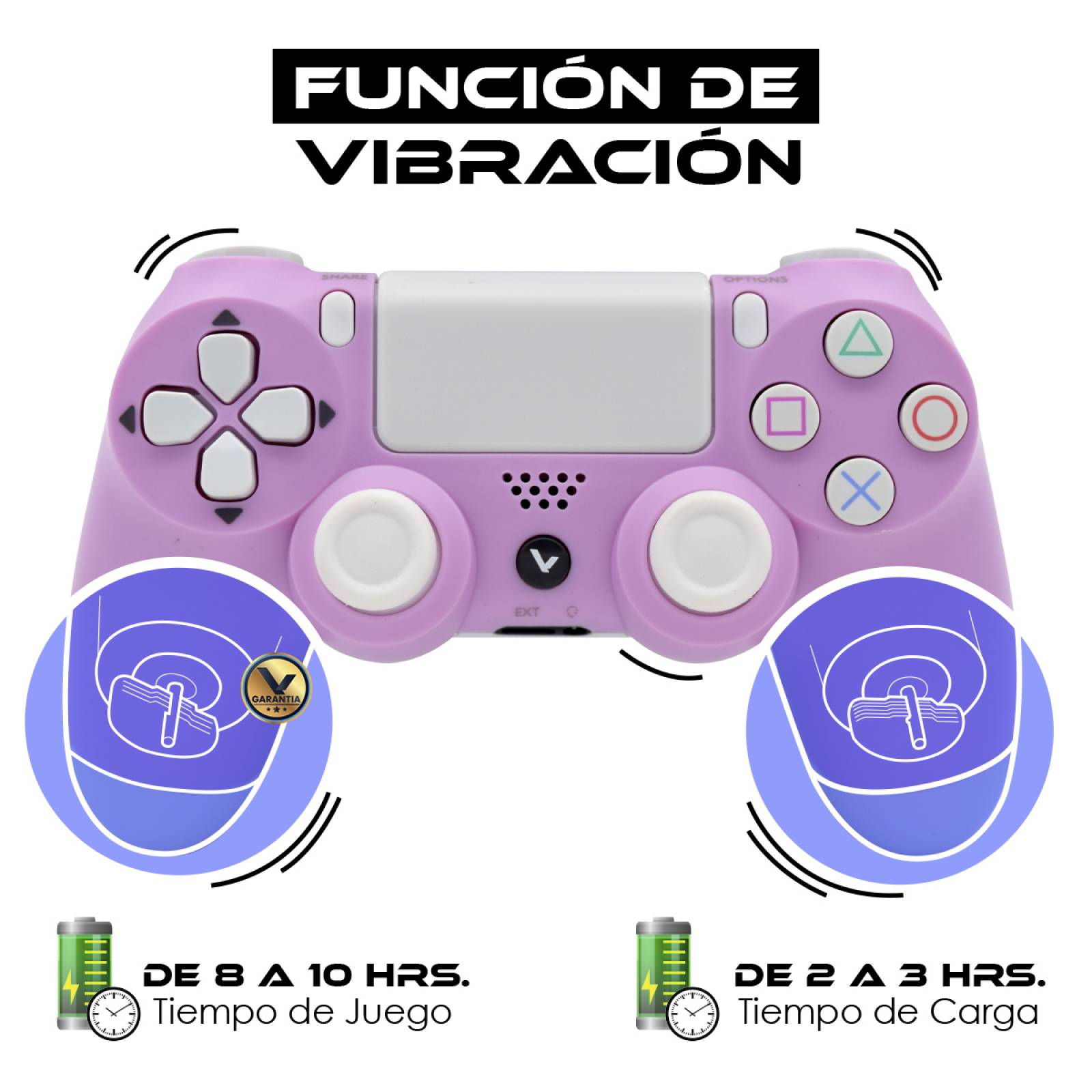 Control Inalambrico Recargable Virtual Zone con Sensor Movimiento Vibración Compatible PS4 PC o Android