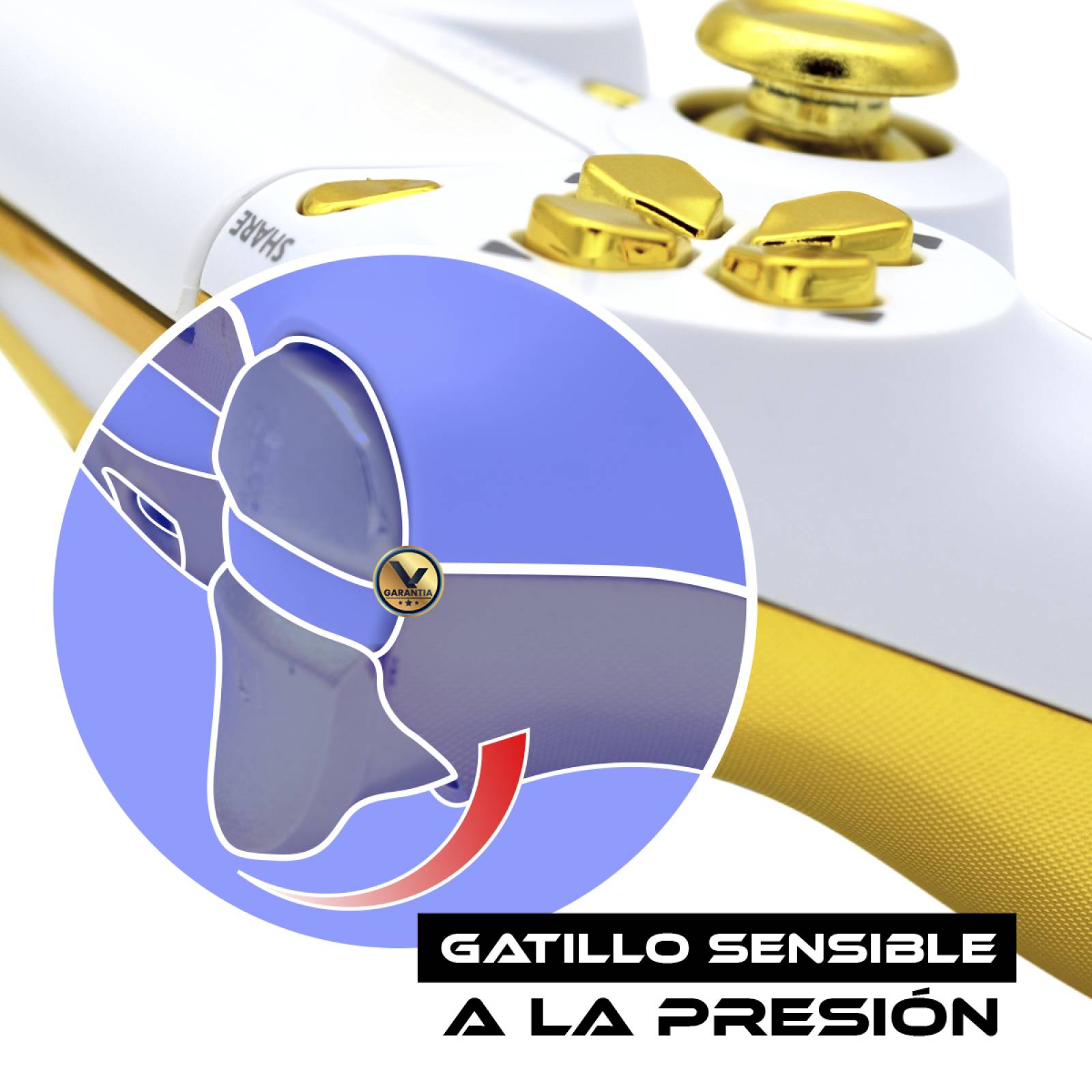 Control Inalambrico Recargable Virtual Zone con Sensor Movimiento Vibración Compatible PS4 PC o Android