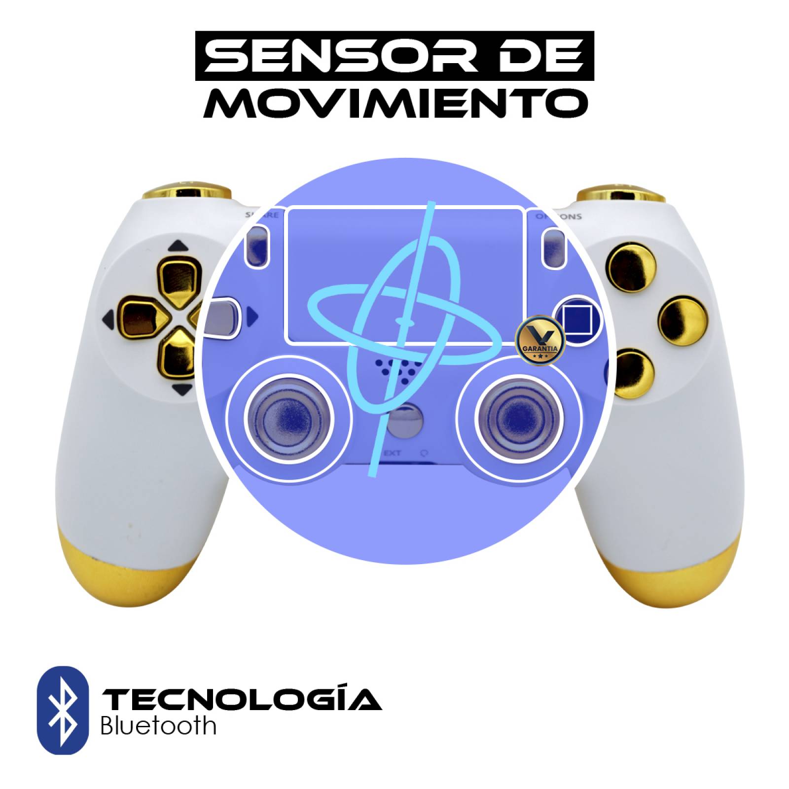 Control Inalambrico Recargable Virtual Zone con Sensor Movimiento Vibración Compatible PS4 PC o Android