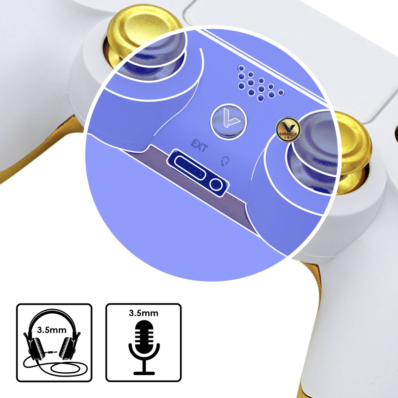 Control Inalambrico Recargable Virtual Zone con Sensor Movimiento Vibración Compatible PS4 PC o Android