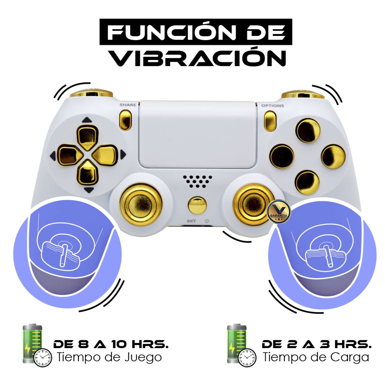 Control Inalambrico Recargable Virtual Zone con Sensor Movimiento Vibración Compatible PS4 PC o Android