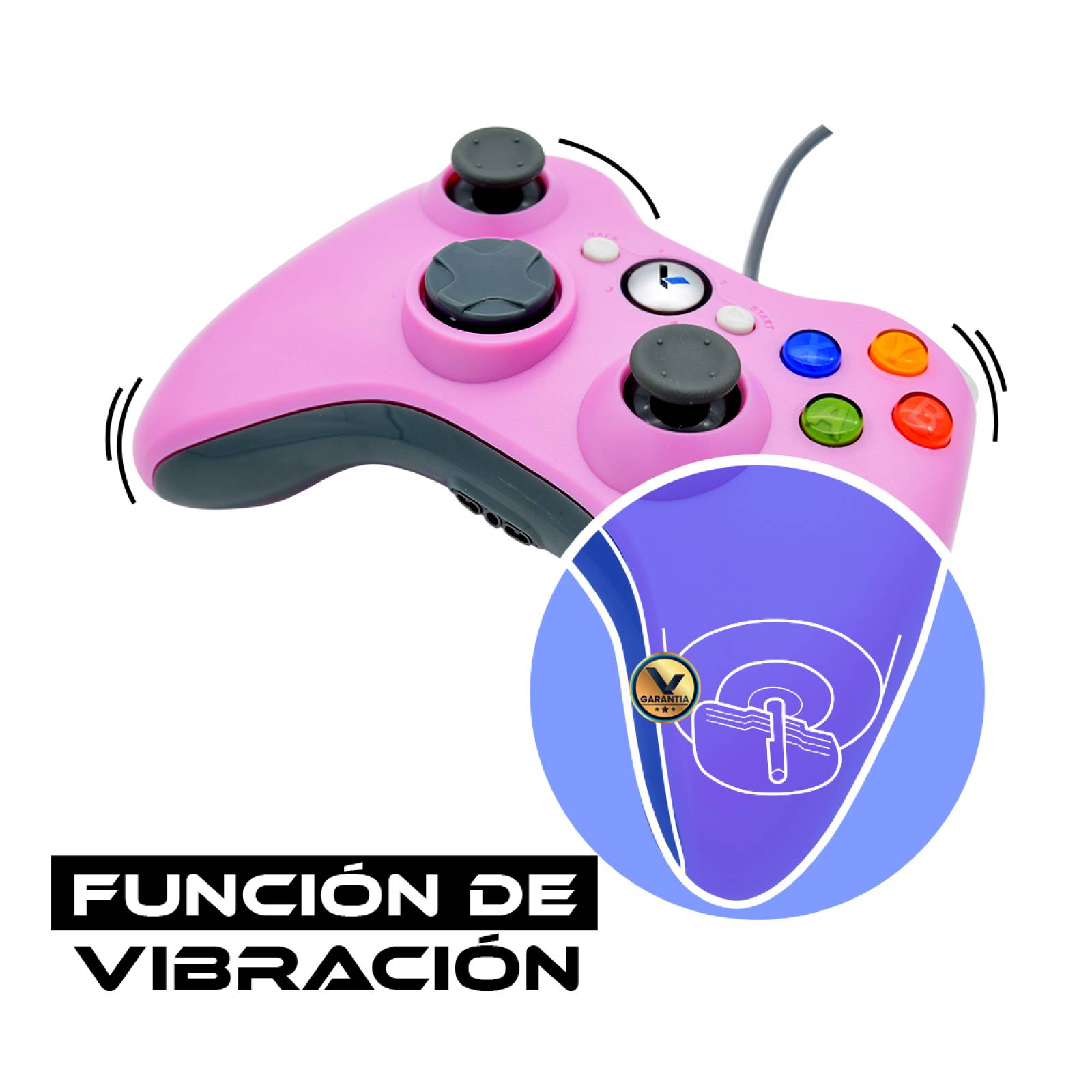 Control Alambrico Compatible con XBOX 360 / PC