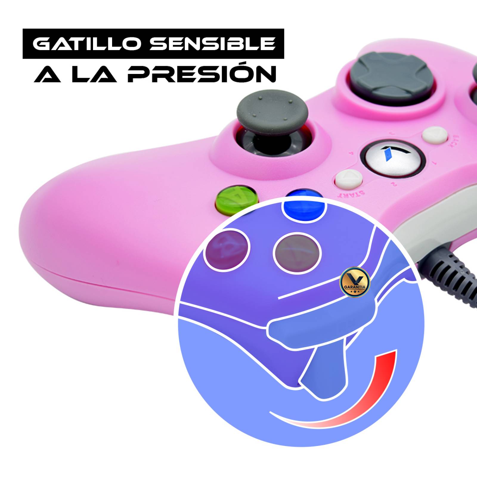 Control Alambrico Compatible con XBOX 360 / PC