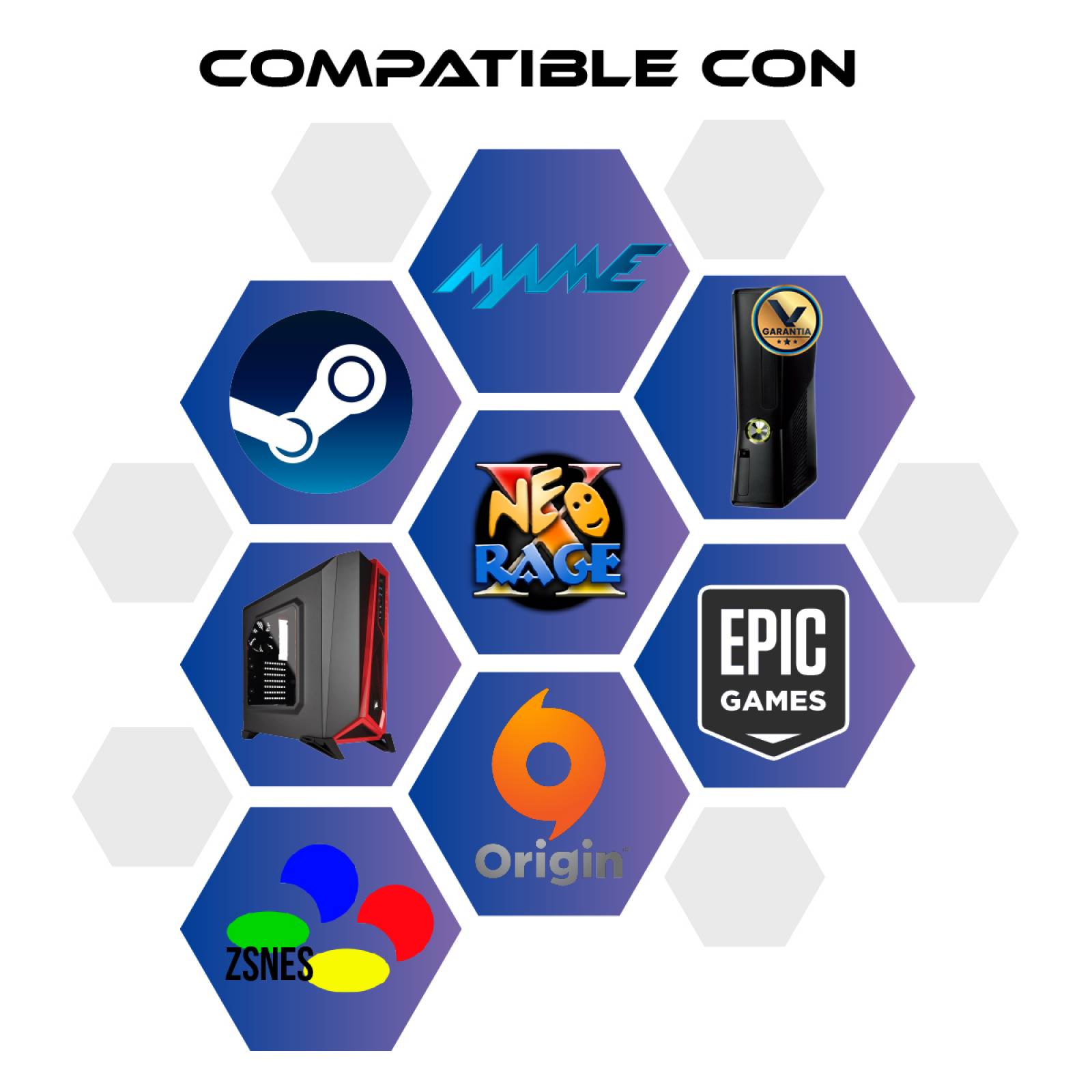 Control Alambrico Compatible con XBOX 360 / PC