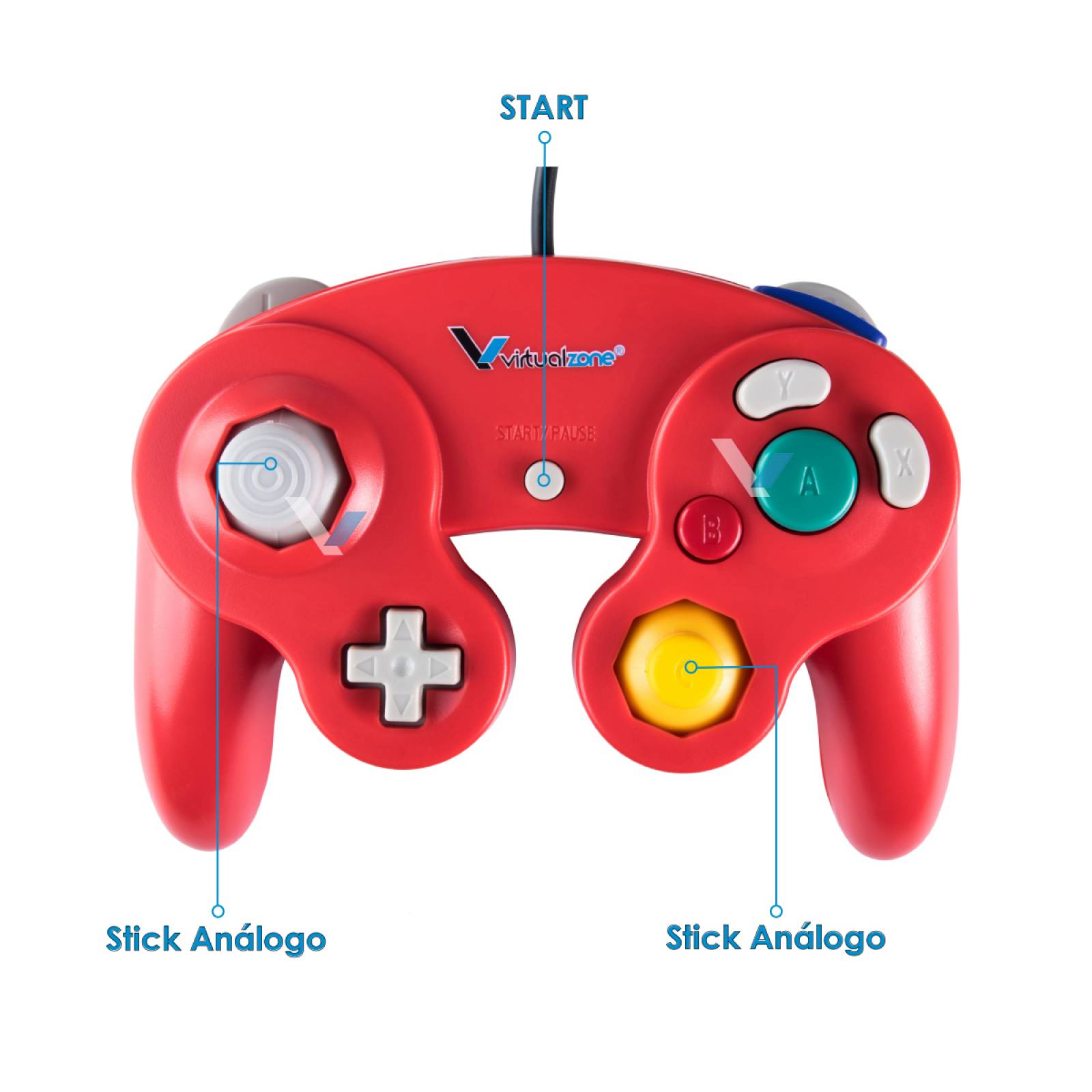 Control USB Alambrico Retro Tipo GC para PC