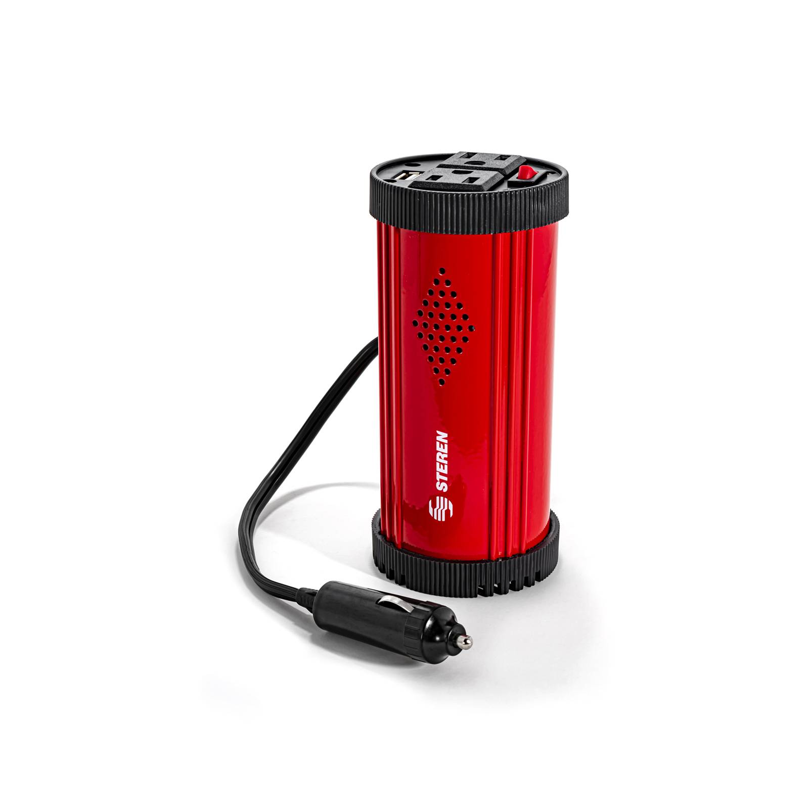 Inversor de corriente automotriz de 150 W (12 VCC A 110 VCA), para portavasos