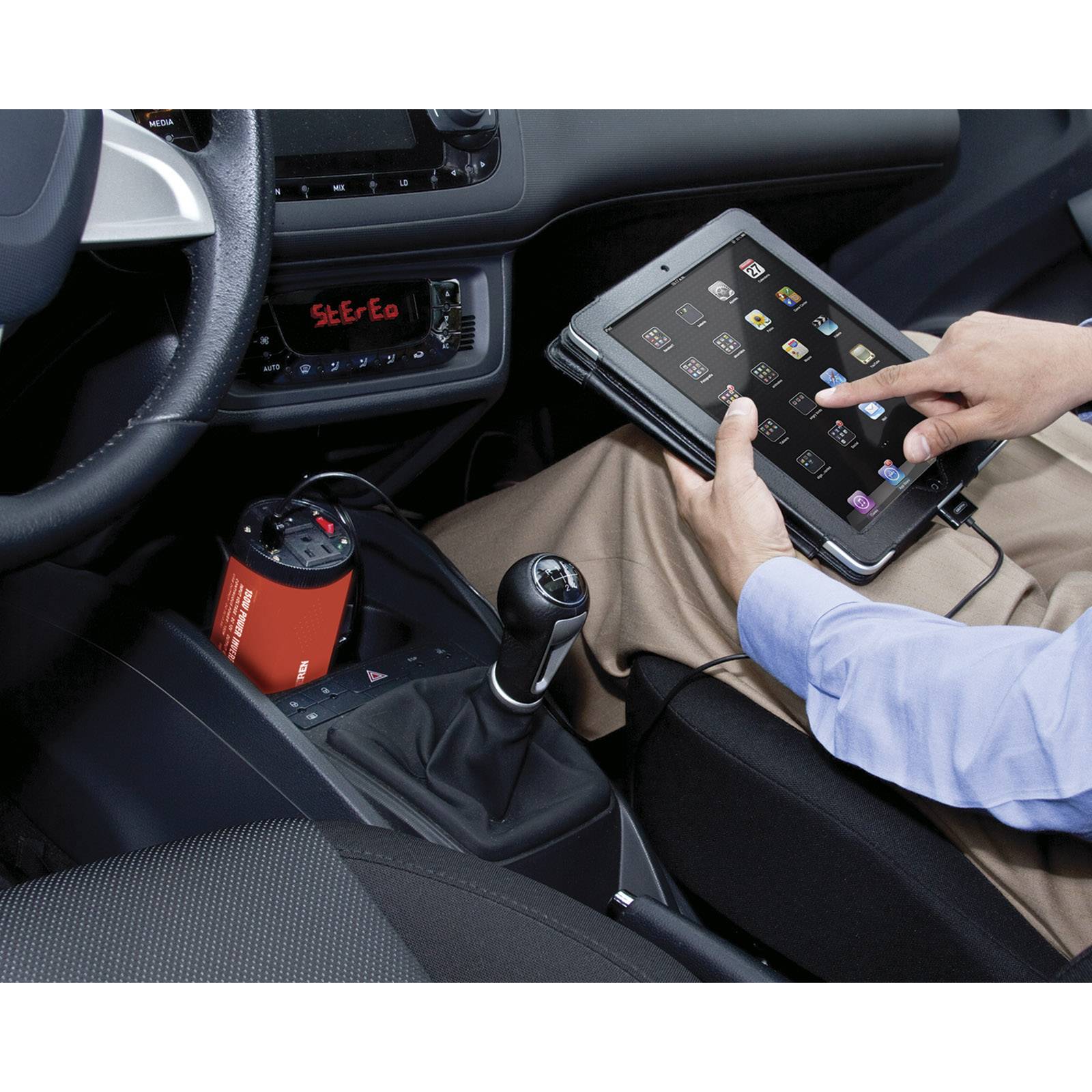 Inversor de corriente automotriz de 150 W (12 VCC A 110 VCA), para portavasos