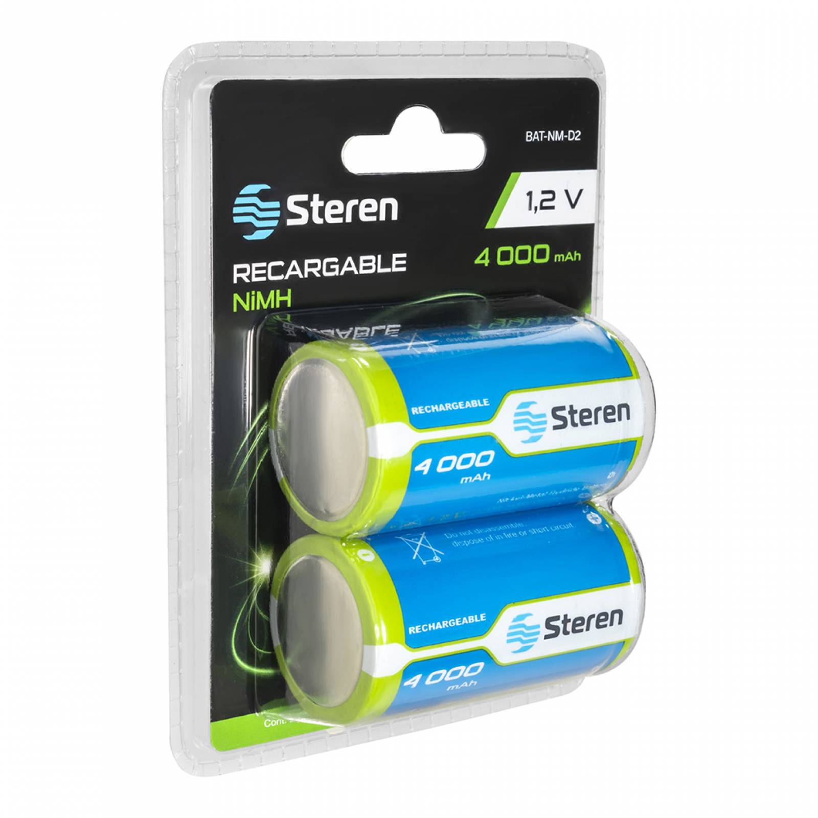 Pack de 2 pilas recargables D NiMH 4000 mAh