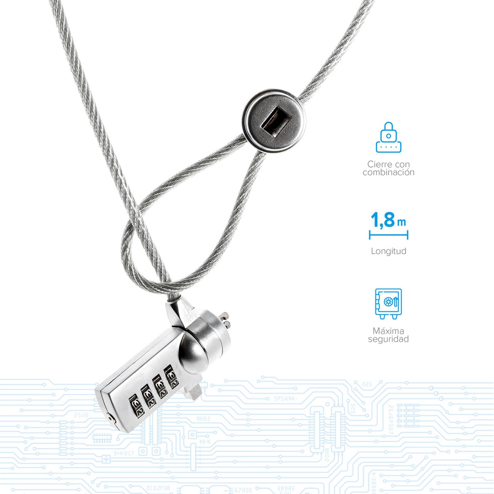 Candado De Seguridad Con Combinacion Para Laptop