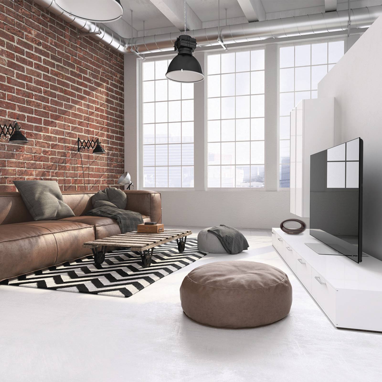 Antena Interior Elíptica Acabado En Madera