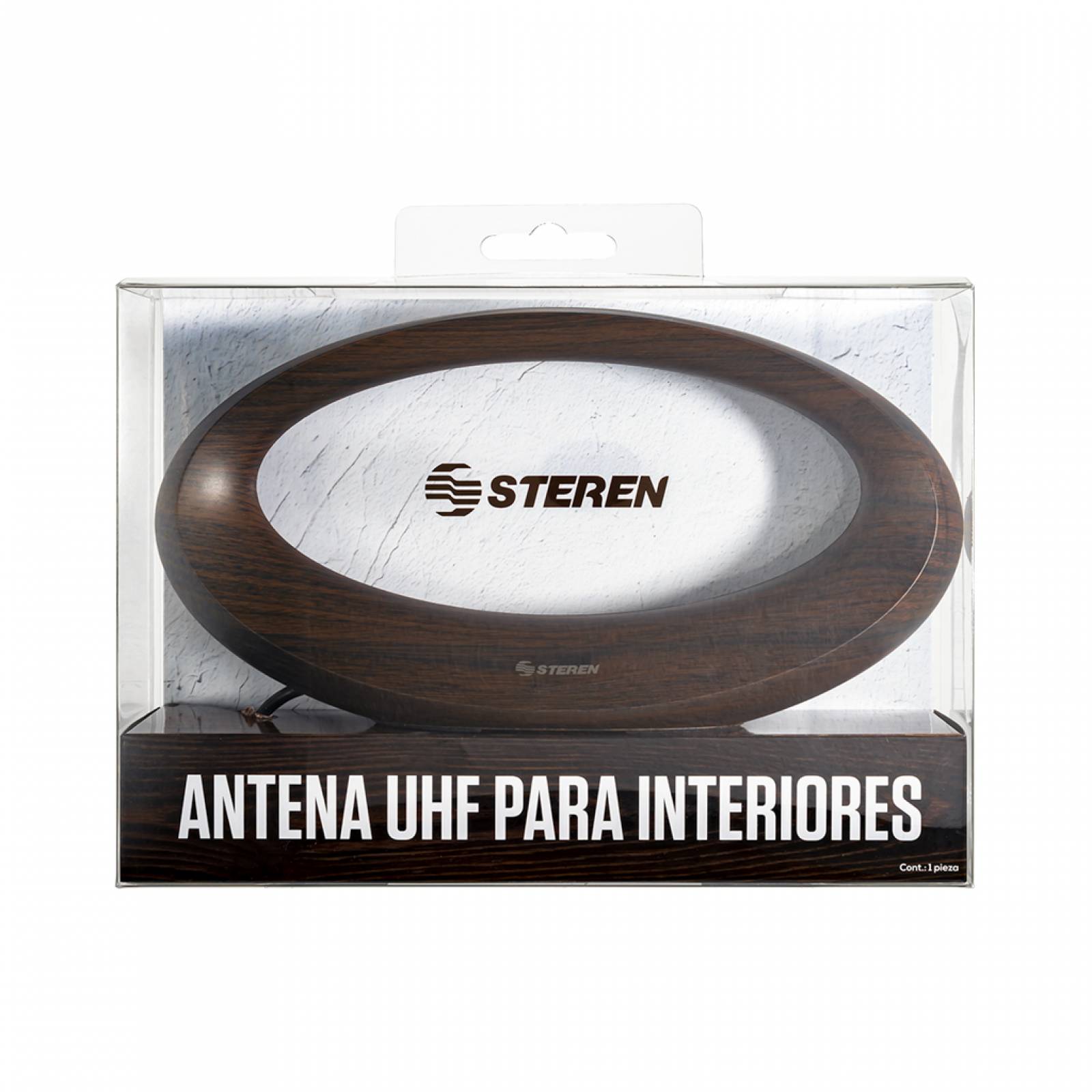 Antena Interior Elíptica Acabado En Madera