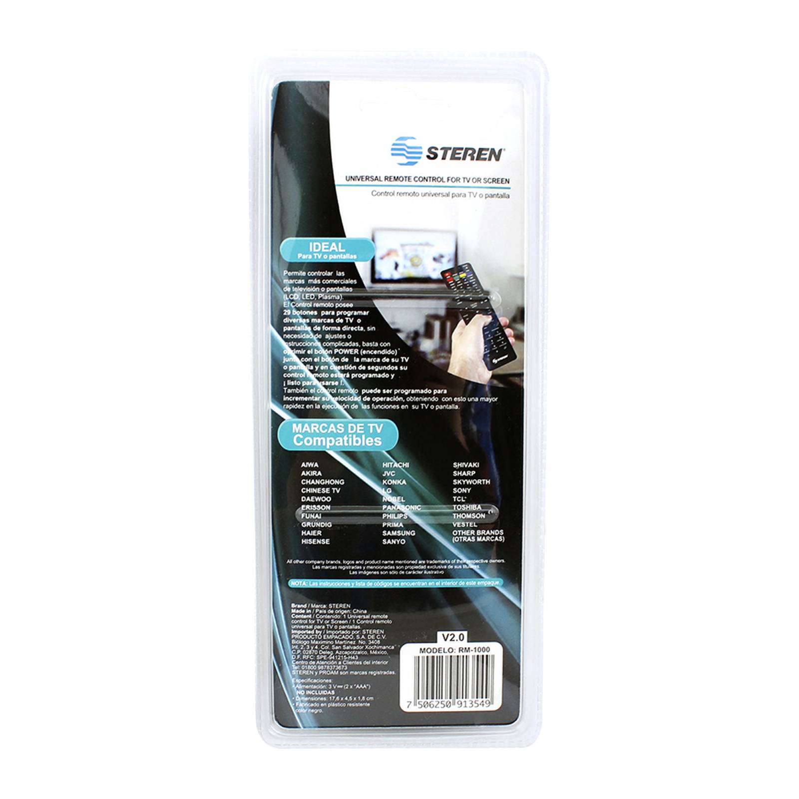 Control remoto universal para TV o Pantalla plano