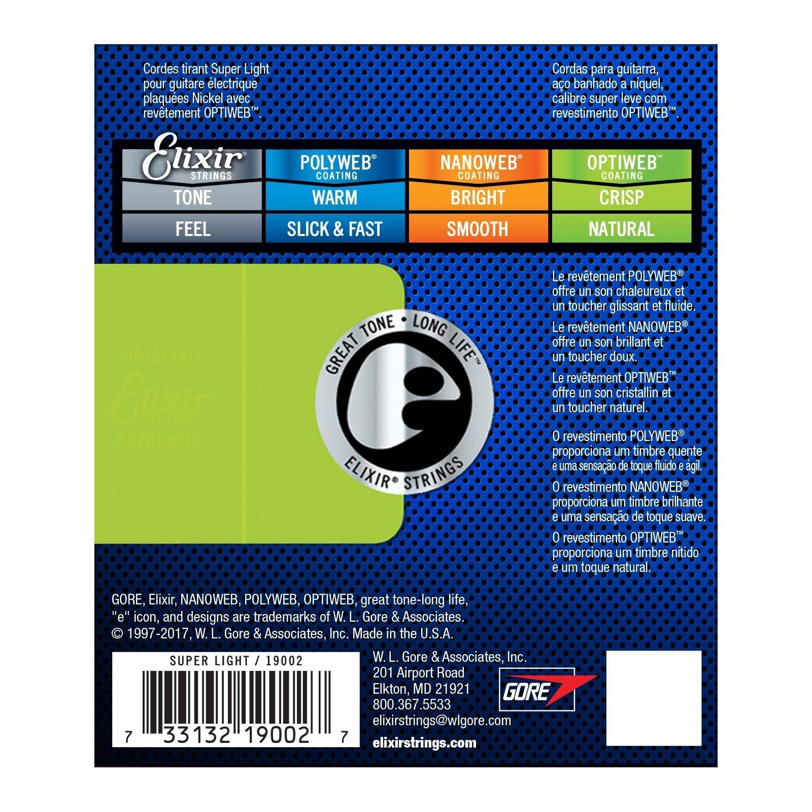 Cuerdas Guitarra Eléctrica Elixir 19002 Optiweb 09 42 