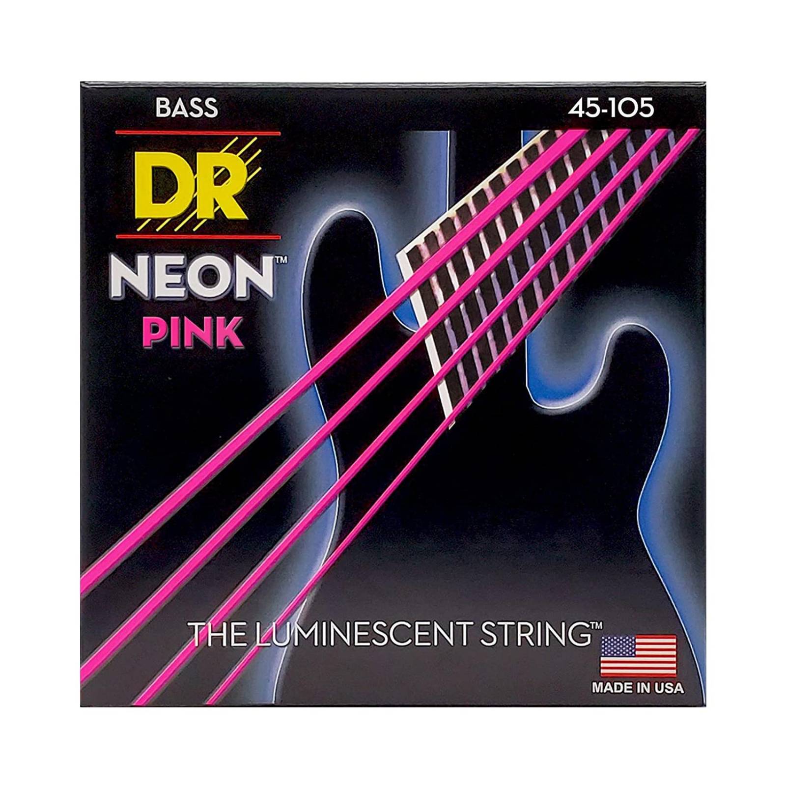 Set de Cuerdas para Bajo Neon Pink con Recubrimiento NPB-45 DR STRINGS. 
