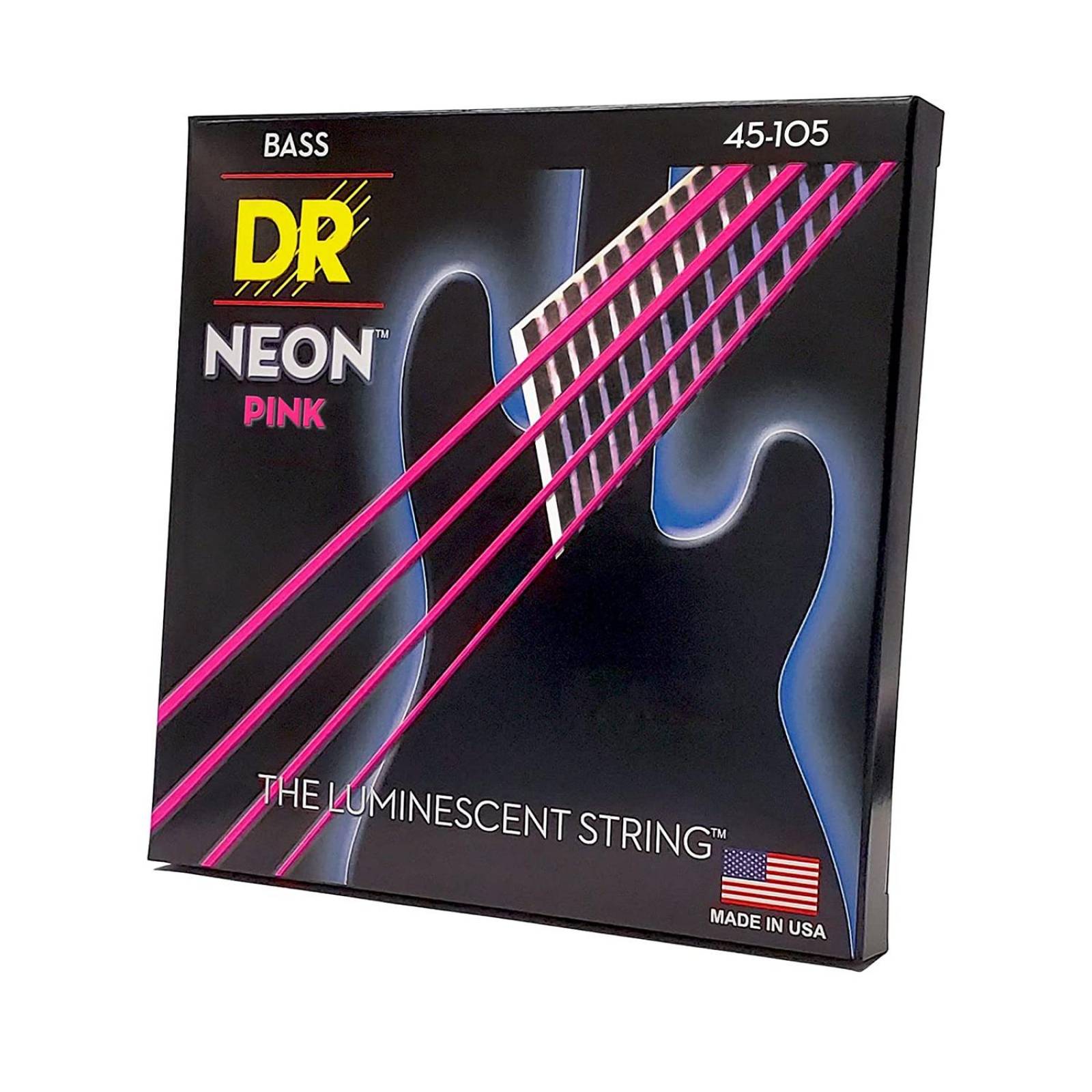 Set de Cuerdas para Bajo Neon Pink con Recubrimiento NPB-45 DR STRINGS. 