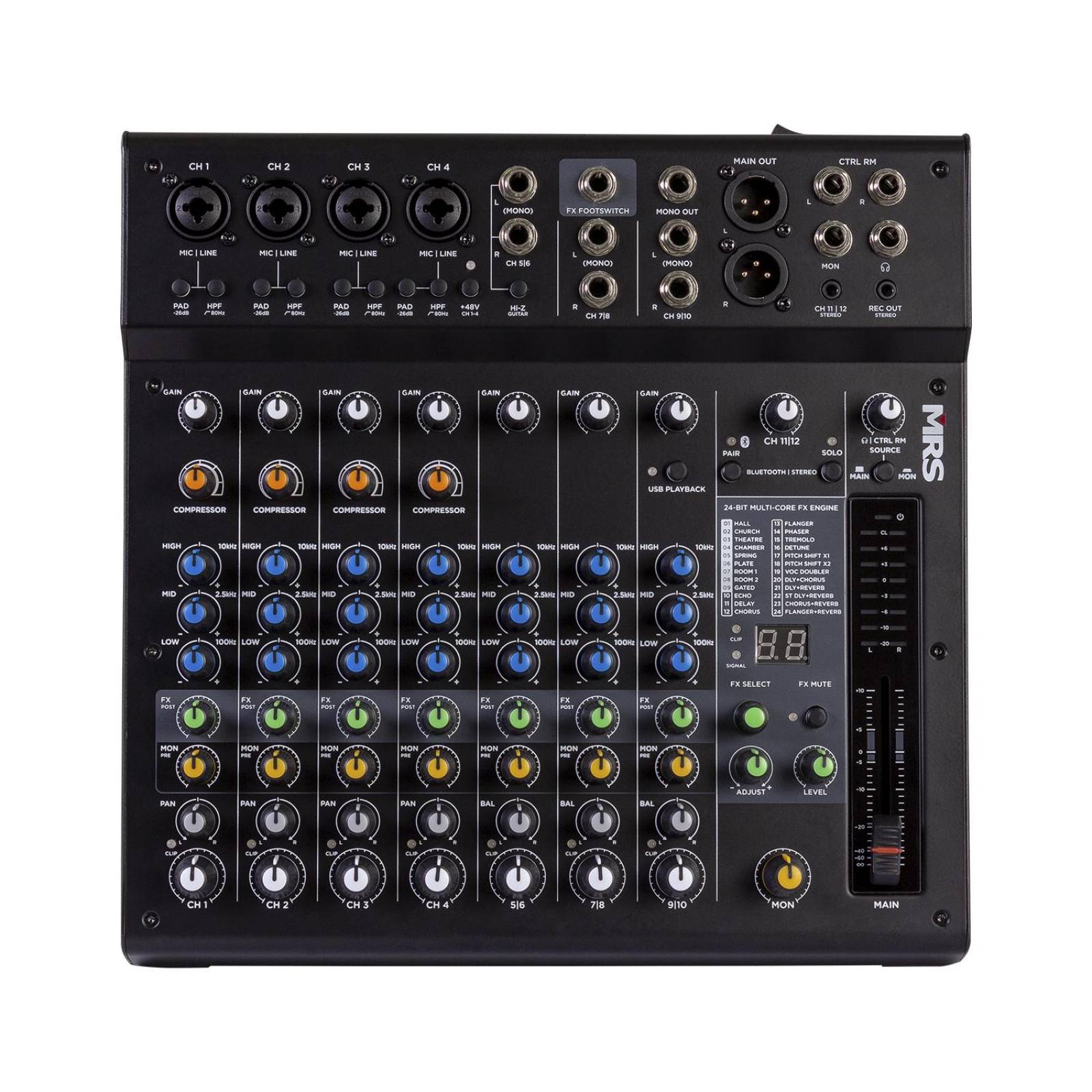 Mezcladora de 12 Canales con DSP y Bluetooth MRS12-MIX MORRISON 