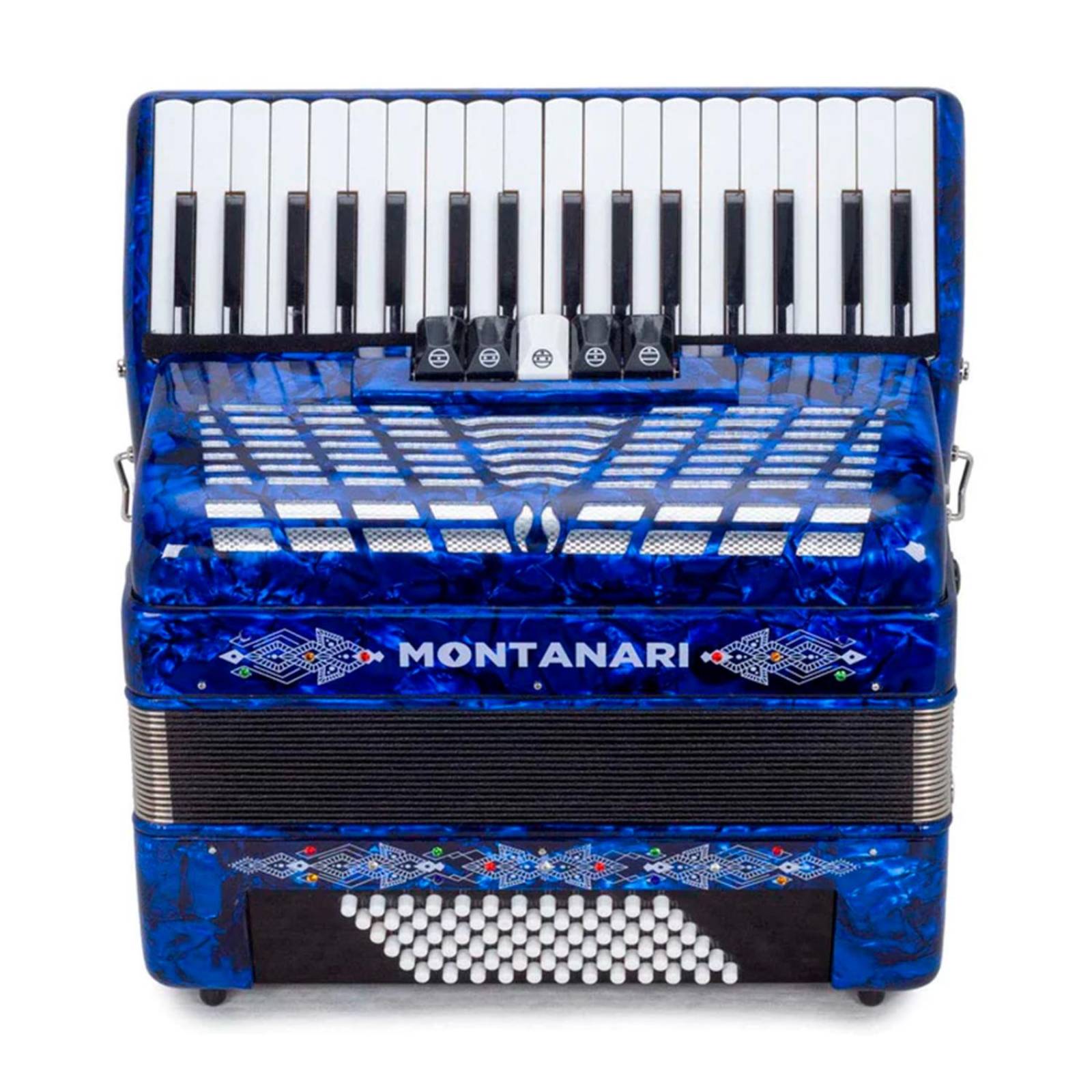 Acordeón de 34 Teclas con 5 Registros MONT PIANO 5SW BL MONTANARI 