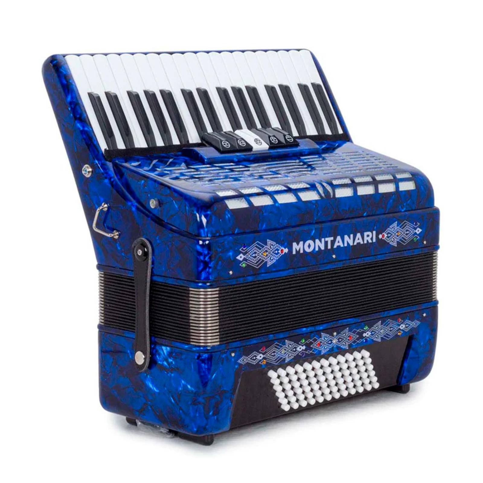 Acordeón de 34 Teclas con 5 Registros MONT PIANO 5SW BL MONTANARI 