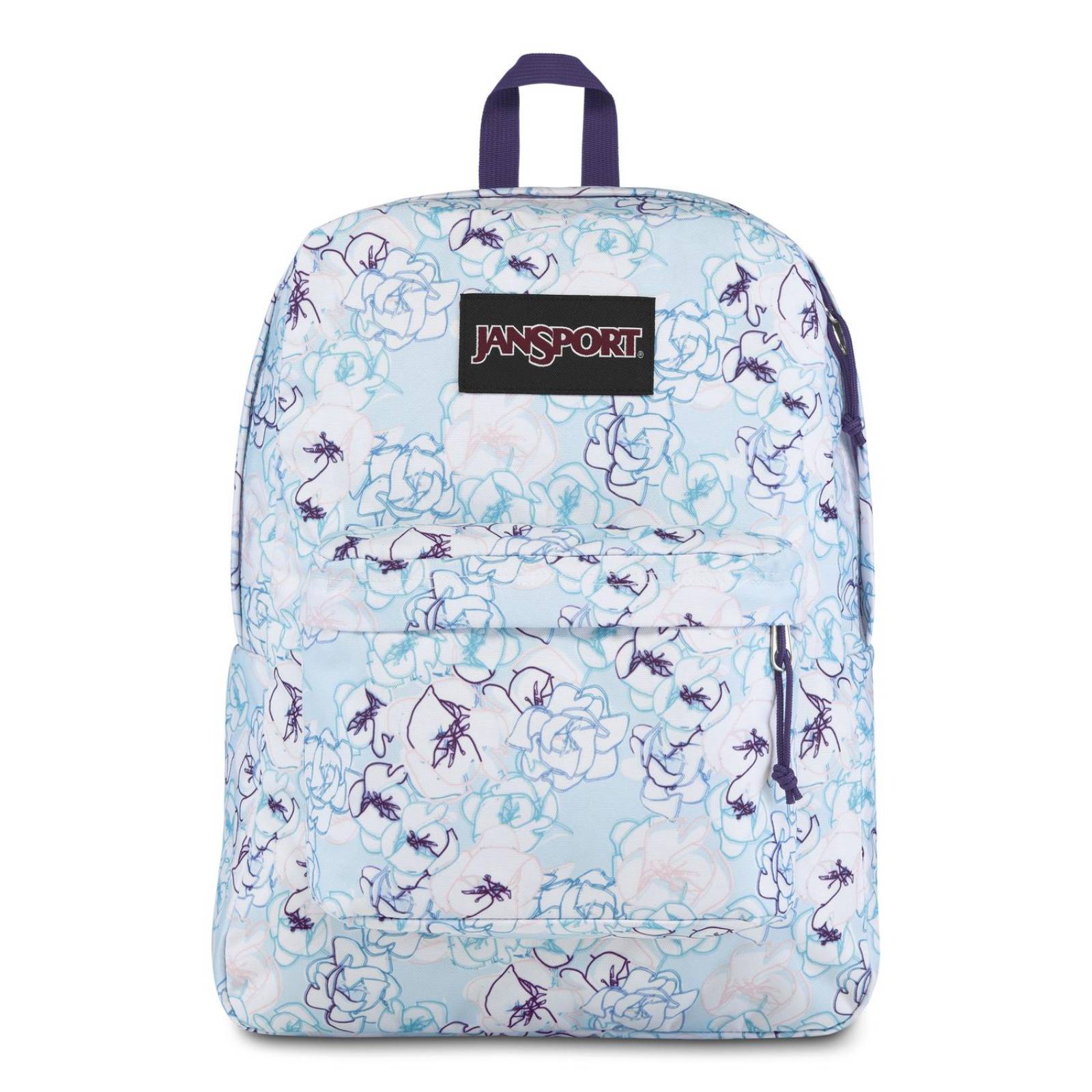 Mochila Jansport Black Label Superbreak Blue Sketch Floral Print  
