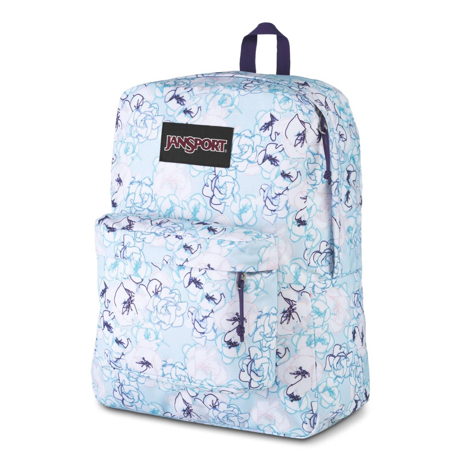 Mochila Jansport Black Label Superbreak Blue Sketch Floral Print  