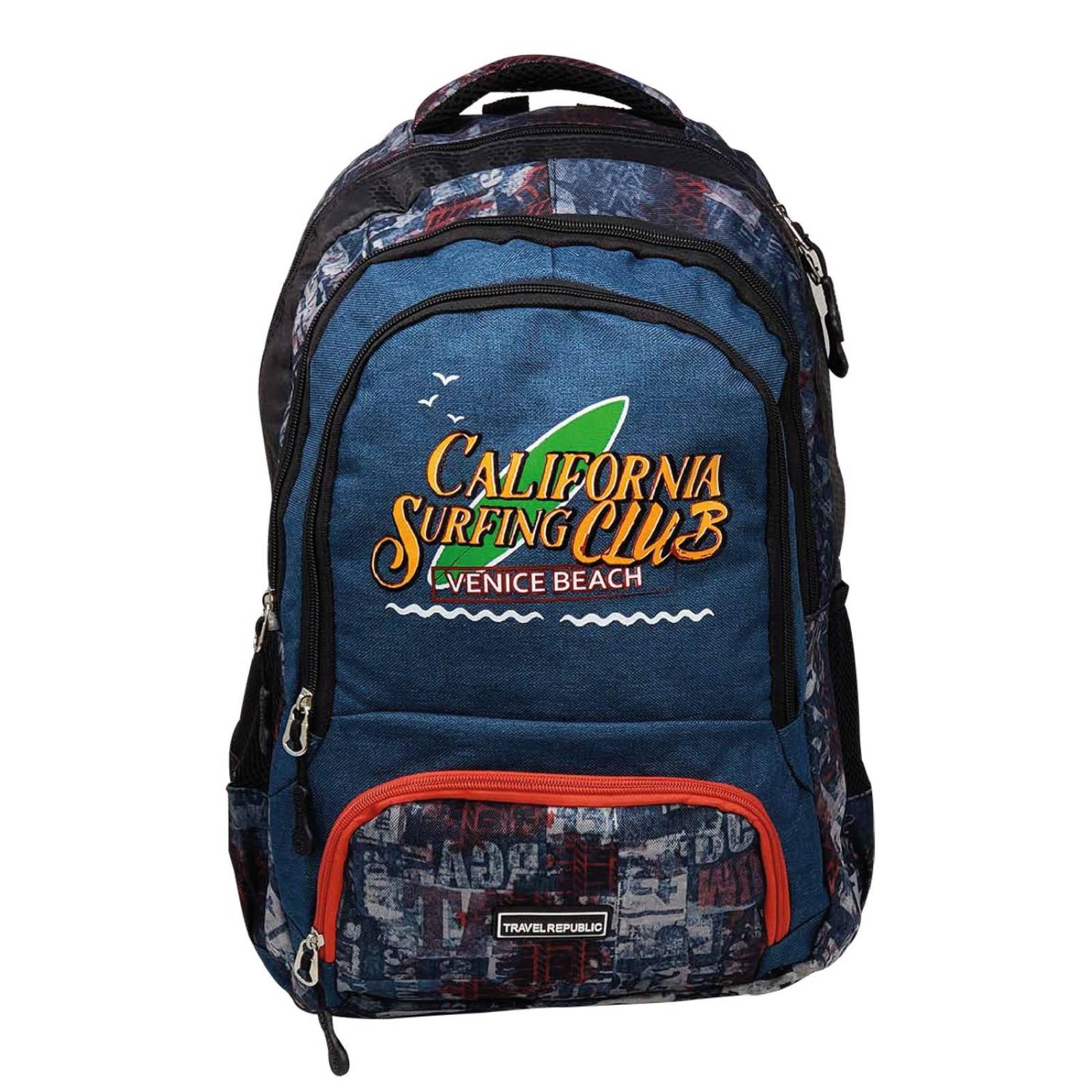 Mochila Escolar Travel Republic Surf Tr001-1 Azul  