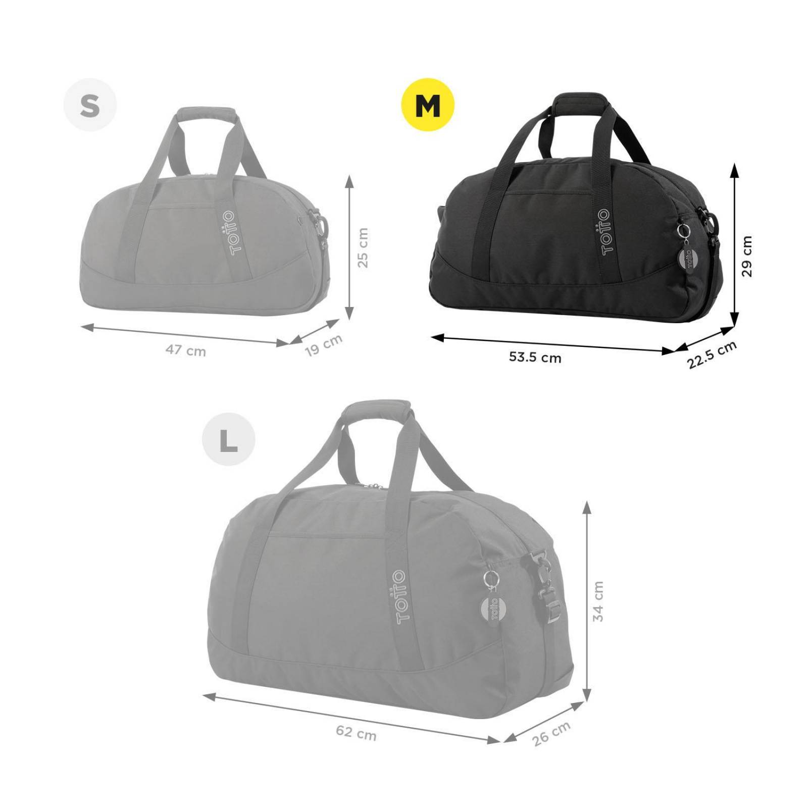 Maleta Deportiva Totto Tula Active Medium 2310-N01M Negro  