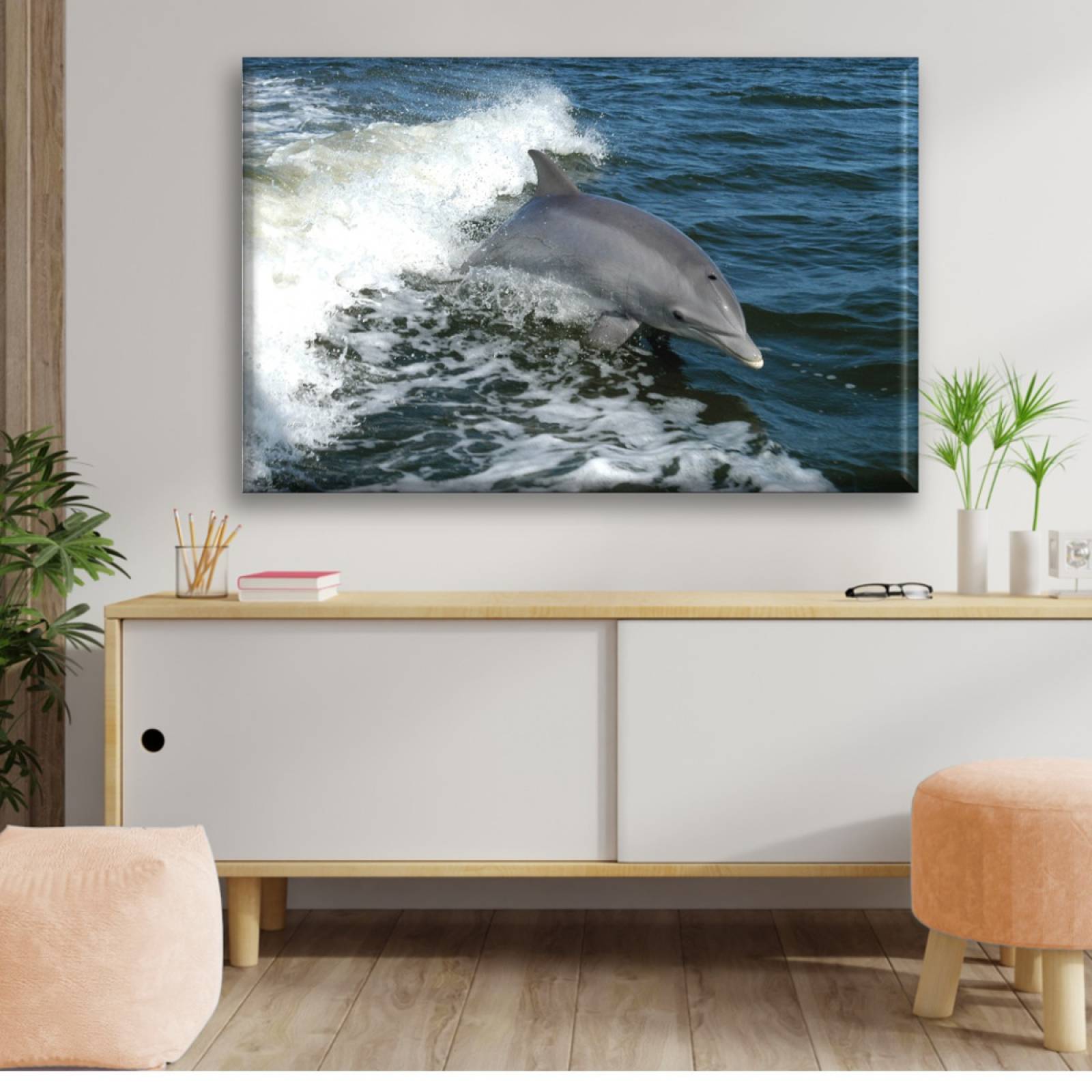 Cuadro Canva Decorativo Delfin 90X60 cm