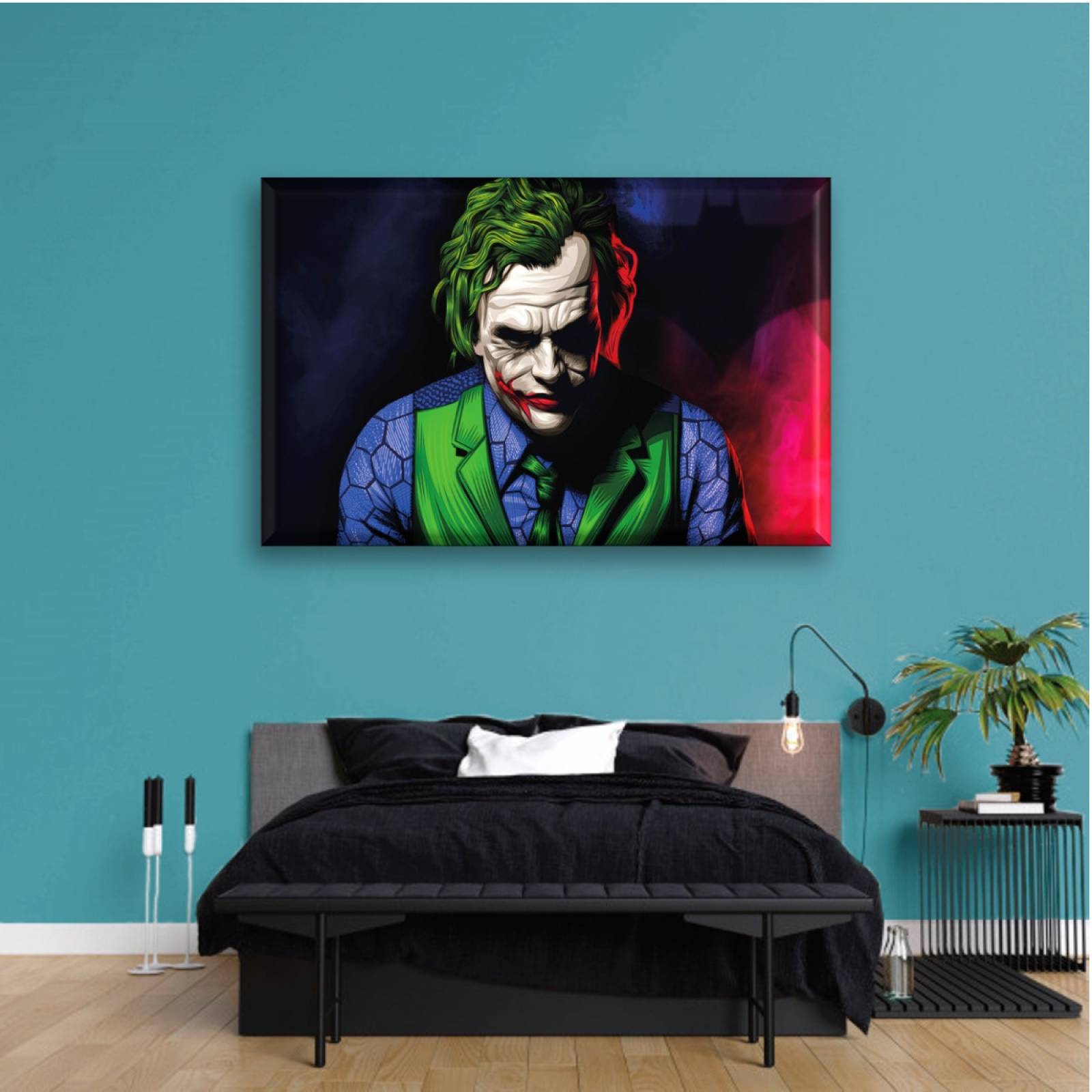 Cuadro Canva Decorativo Joker En Las Sombras 90X60 cm
