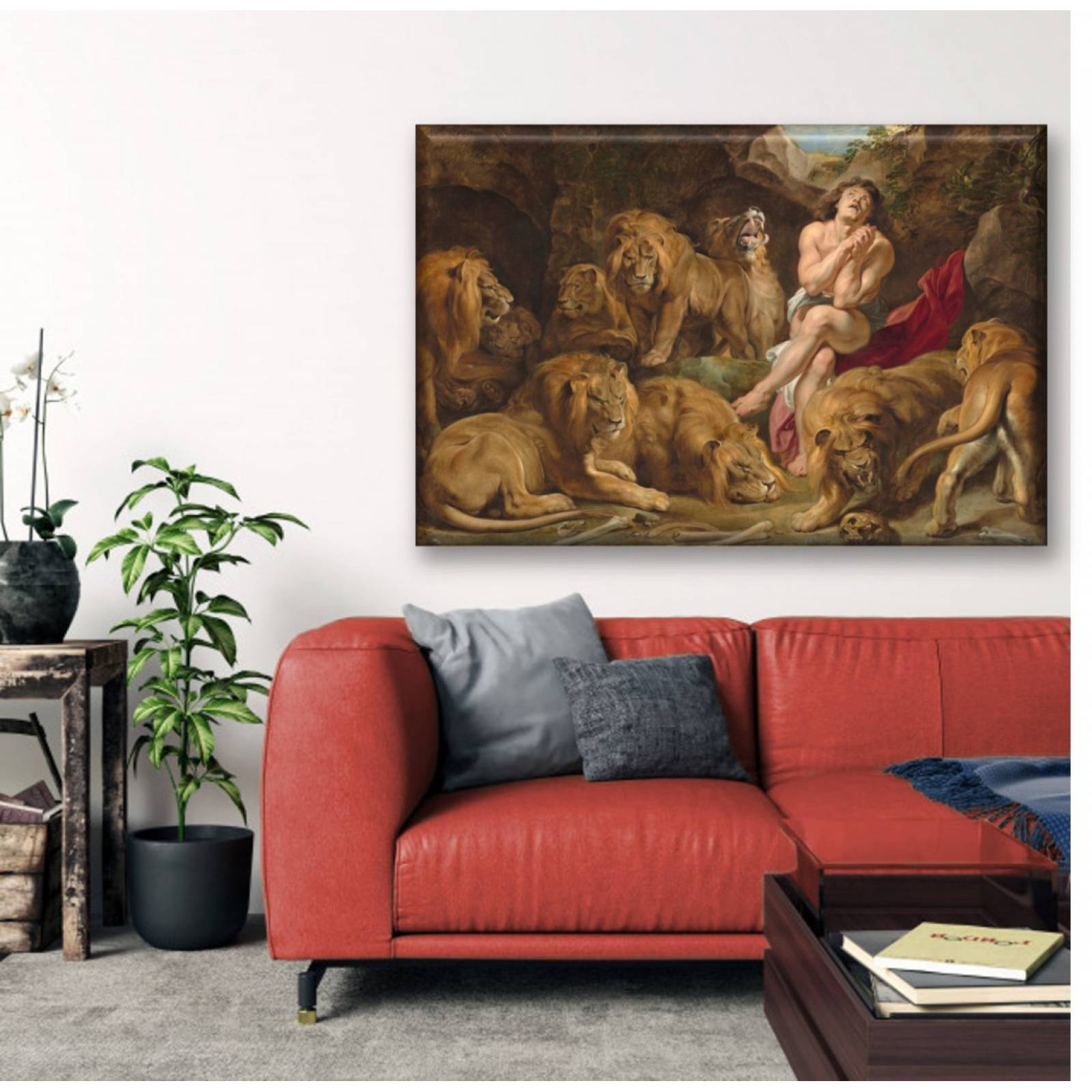 Cuadro Canva Daniel En El Foso De Los Leones  90X60 cm