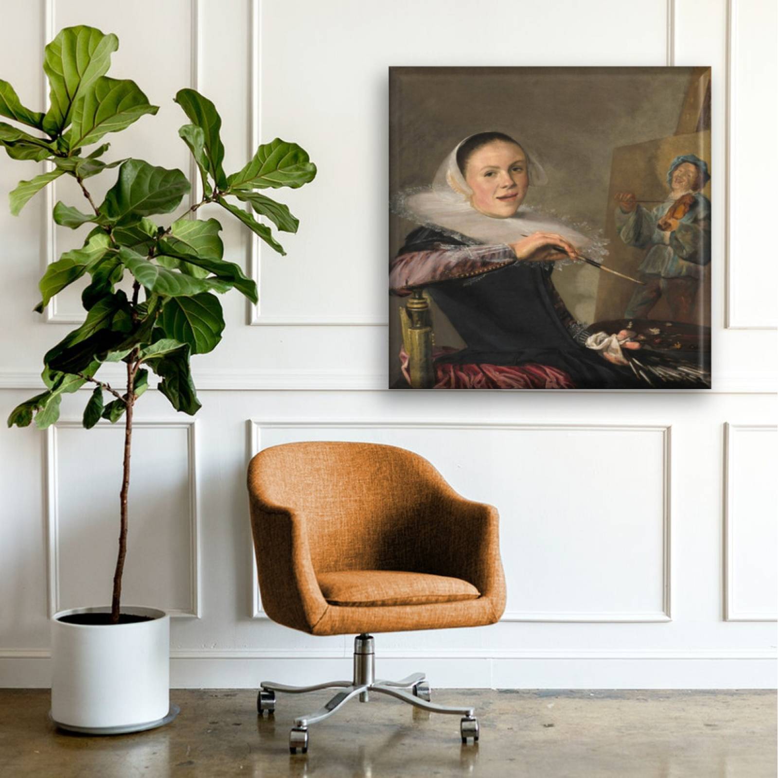 Cuadro Canva Autorretrato De Judith Leyster 80X80 cm