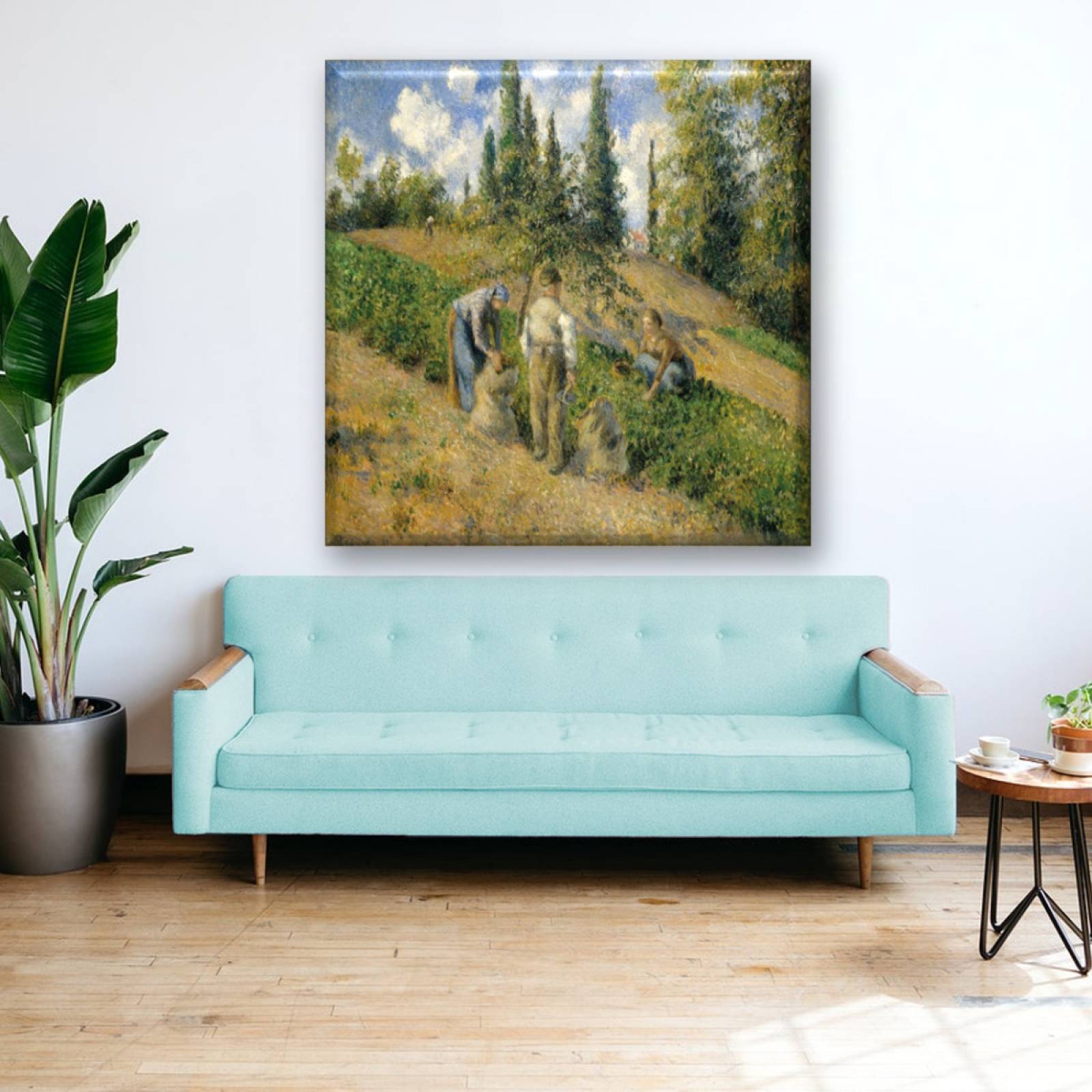 Cuadro Canva La Cosecha Pontoise By Camile Pissarro 80X80 cm