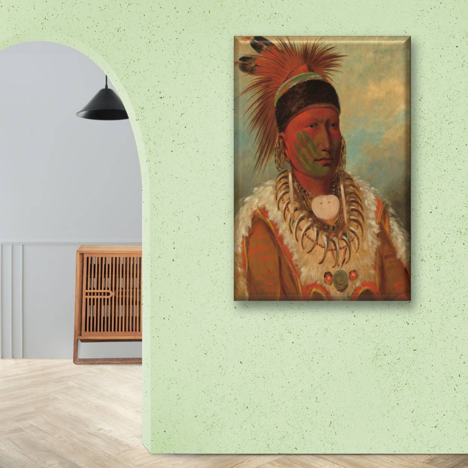 Cuadro Canva La Nube Blanca Jefe De Los Iowas 90X60 cm