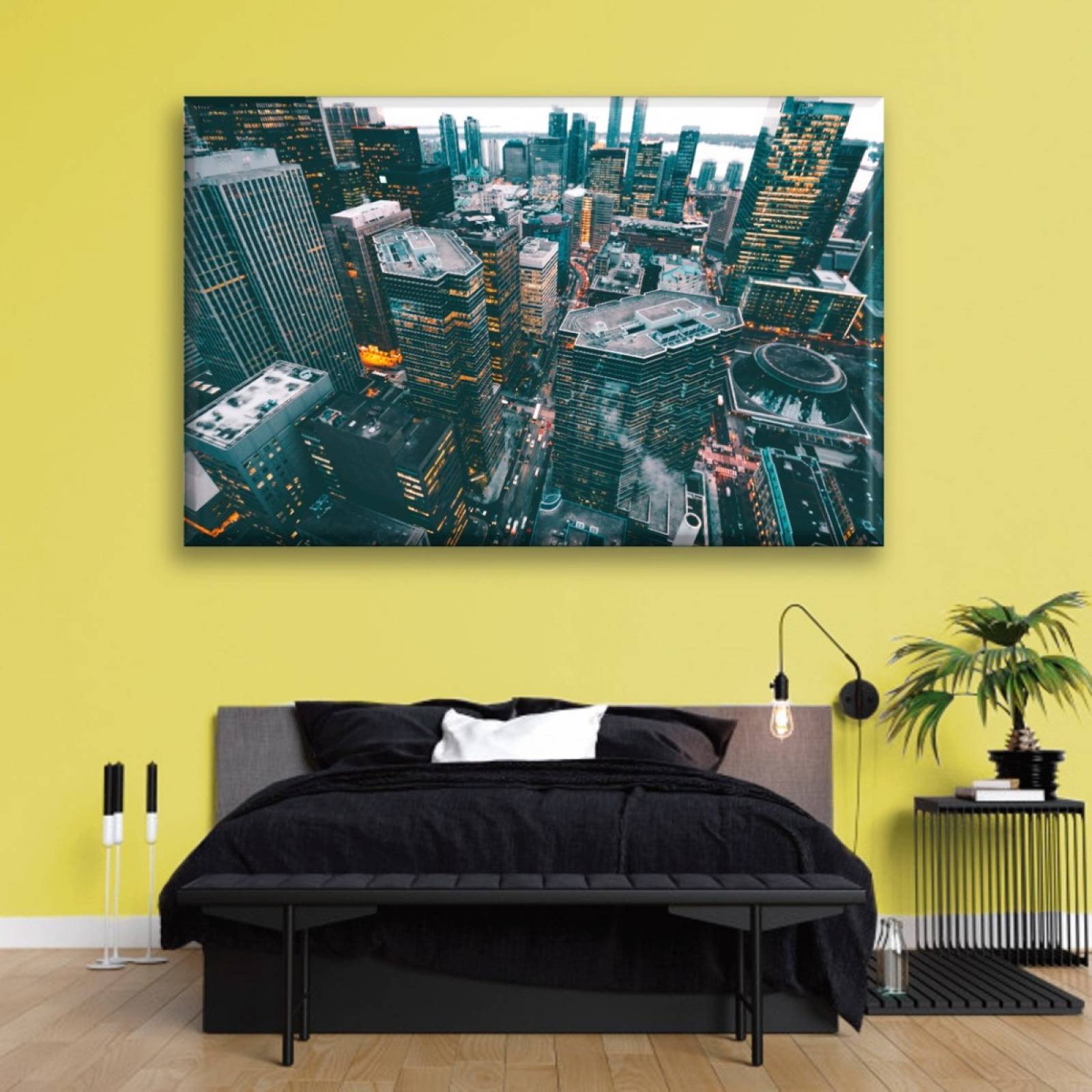 Cuadro Canva Decorativo Rascacielos En Picada 90X60 cm