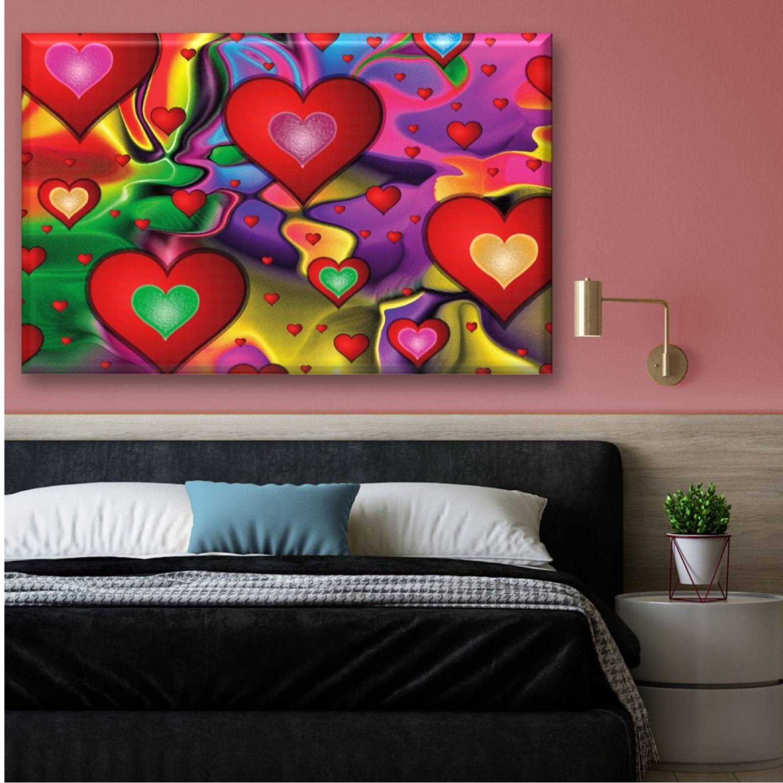 Cuadro Canva Decorativo El Amor, Arte Pop 90X60 cm