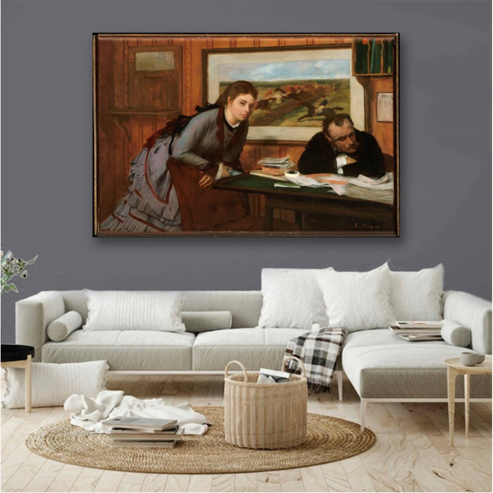 Cuadro Canva Decorativo El Enfado By Edgar Degas 90X60 cm