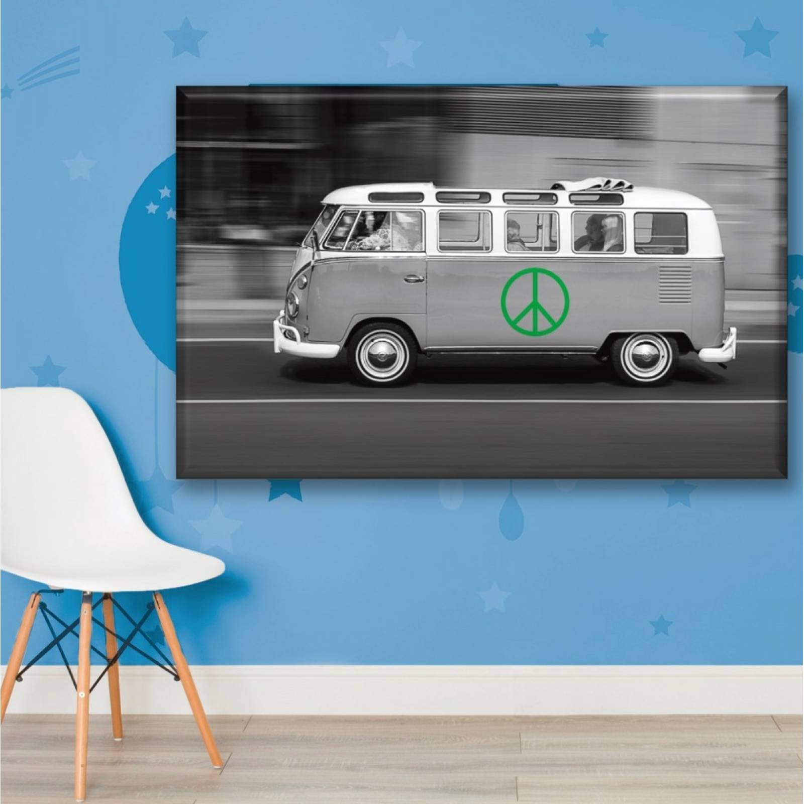 Cuadro Canva Decorativo Combi Hippie 90X60 cm