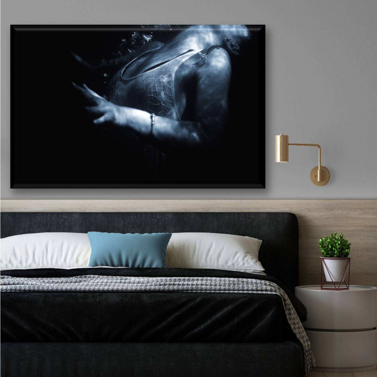 Cuadro Canva Decorativo Mujer En El Agua 90X60 cm