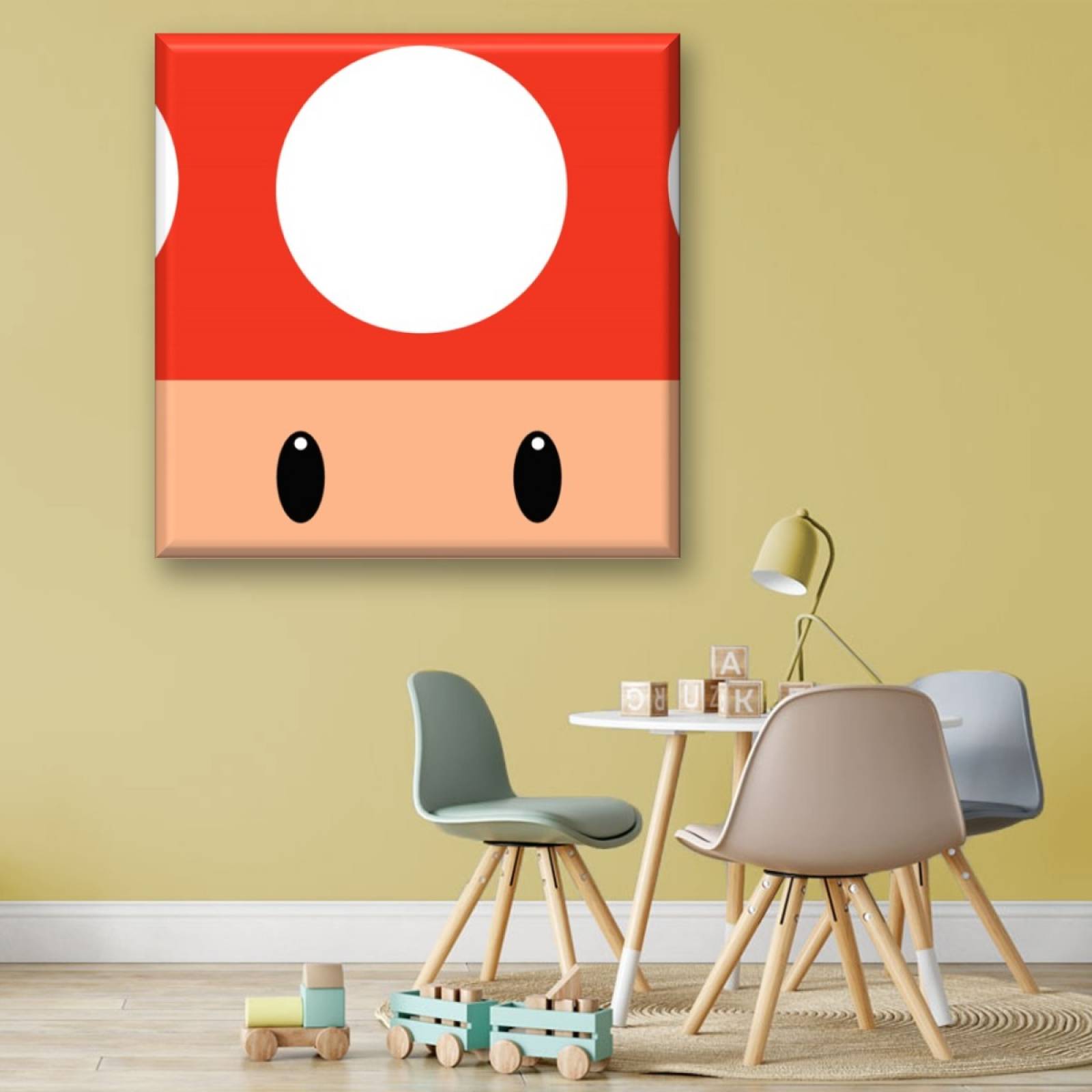 Cuadro Canva Decorativo Hongo Mario Bross 80X80 cm