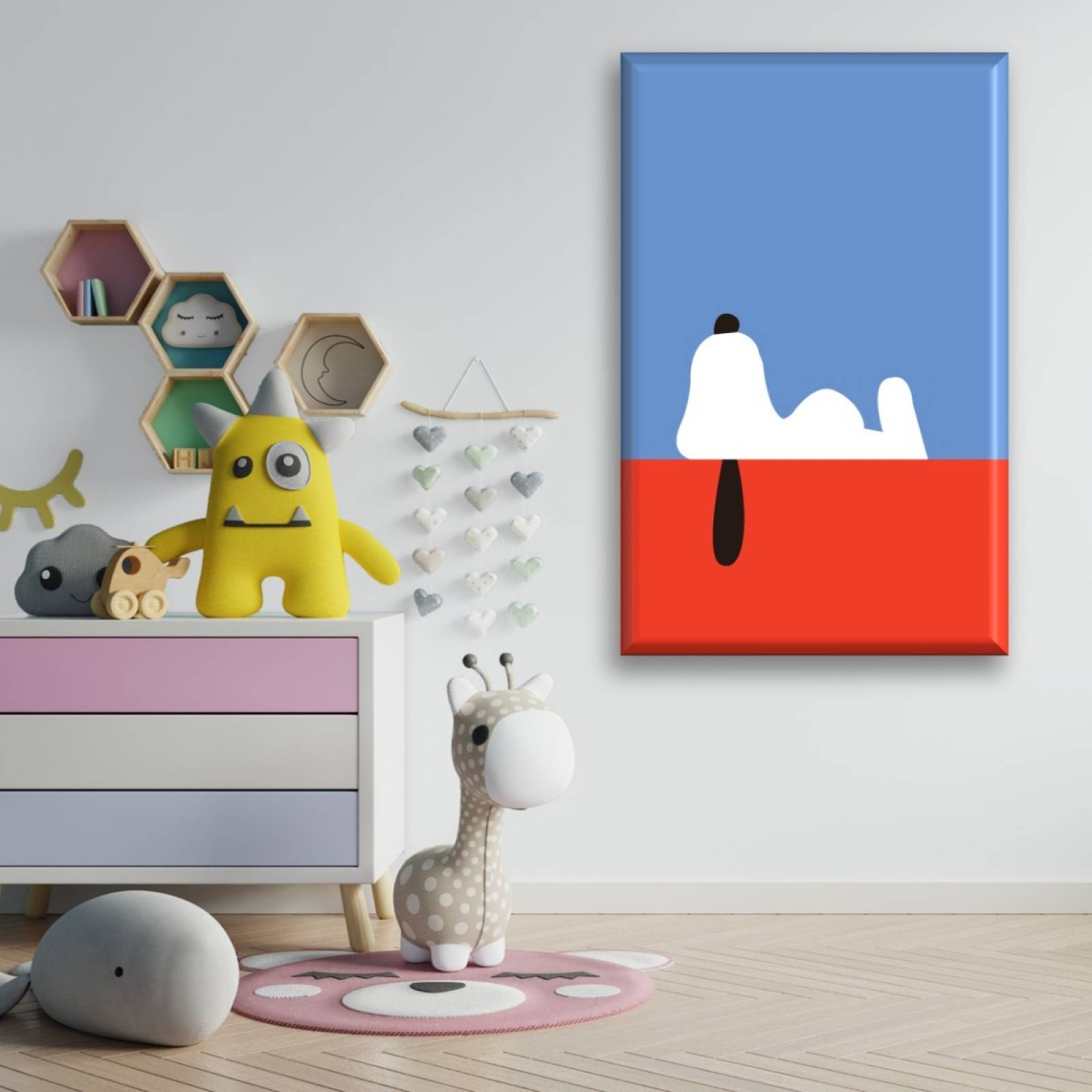 Cuadro Canva Decorativo Snoopy 90X60 cm