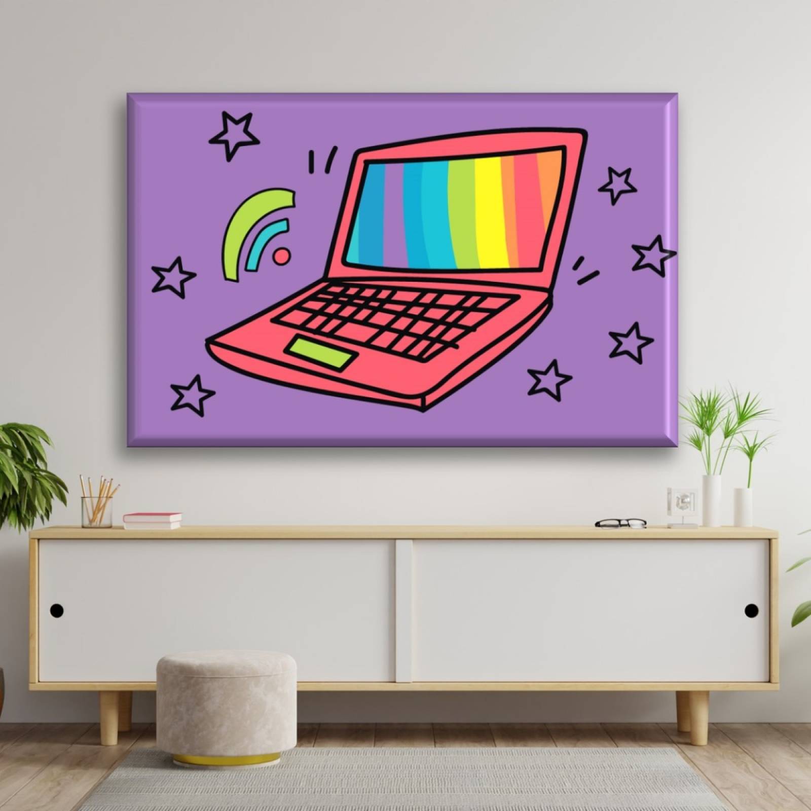 Cuadro Canva Decorativo Laptop 90X60 cm
