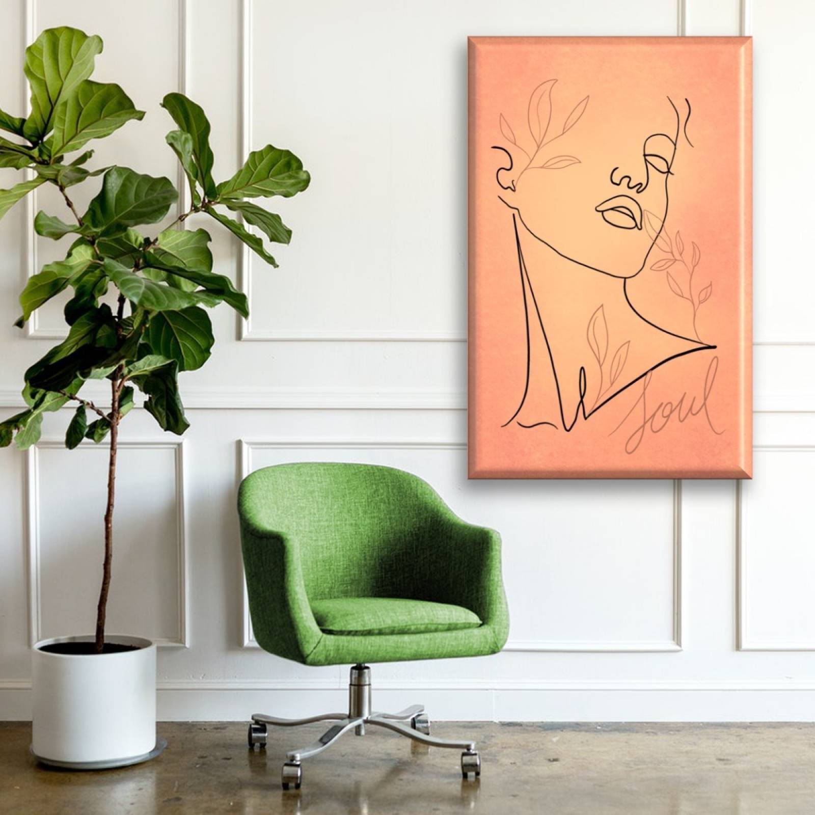 Cuadro Canva Decorativo Mujer Silueta 90X60 cm