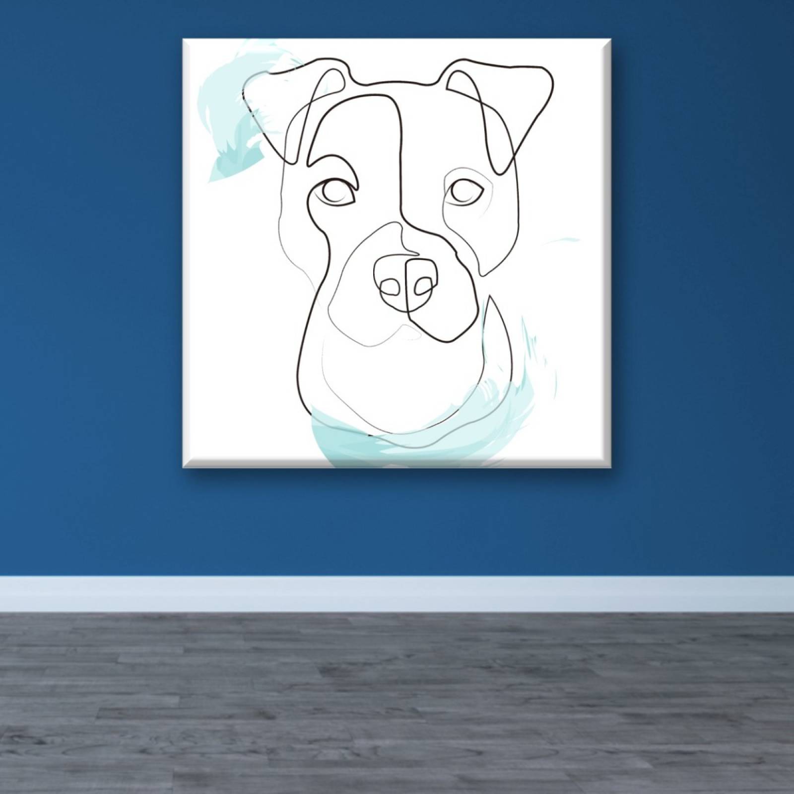 Cuadro Canva Decorativo Línea Pitbull 80X80 cm