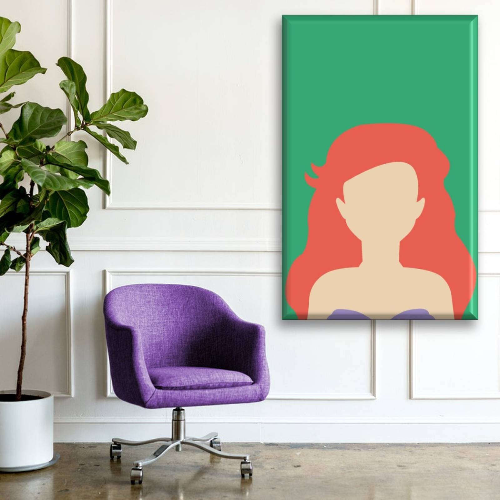 Cuadro Canva Decorativo Sirenita 90X60 cm