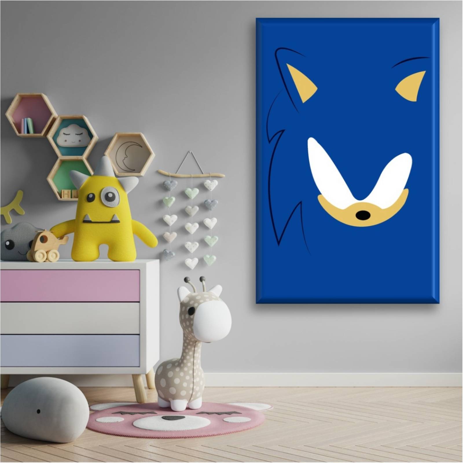 Cuadro Canva Decorativo Sonic 90X60 cm